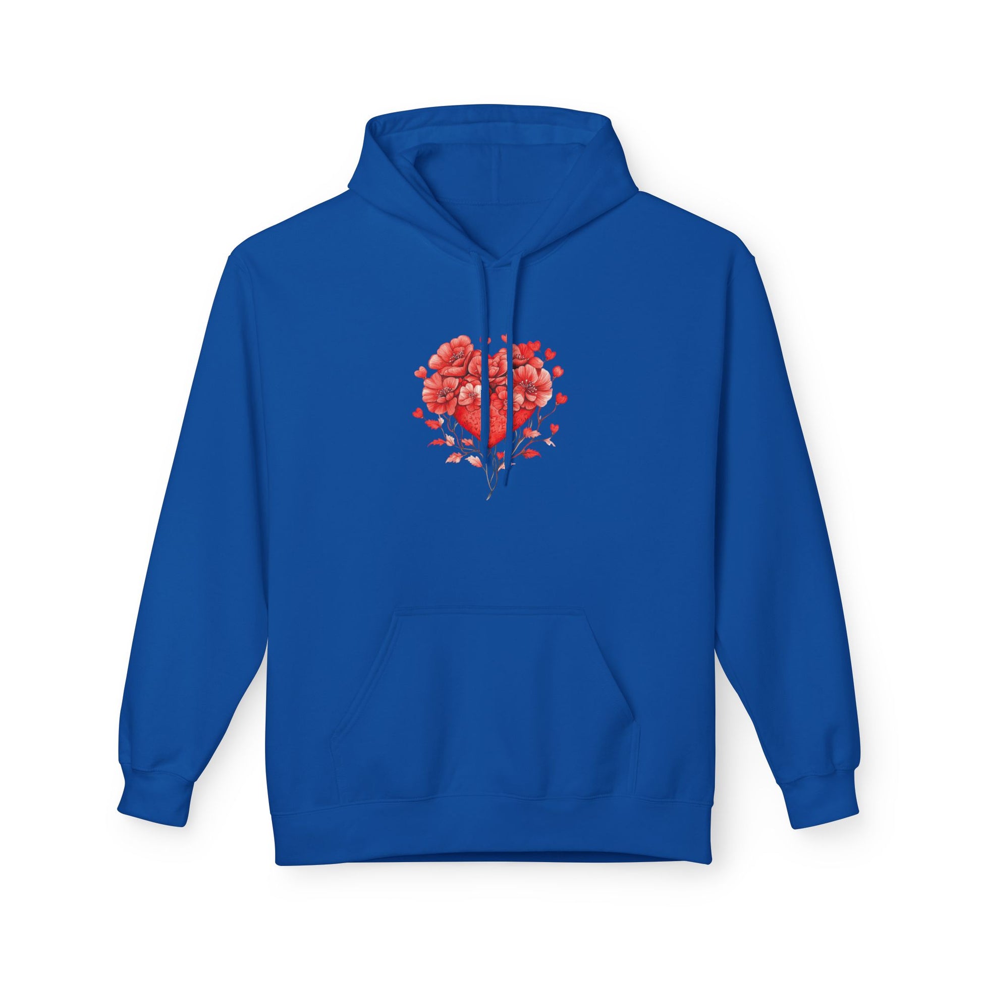 Heart of Roses Hoodie — Floral Heart Graphic Sweatshirt for Valentine's Day