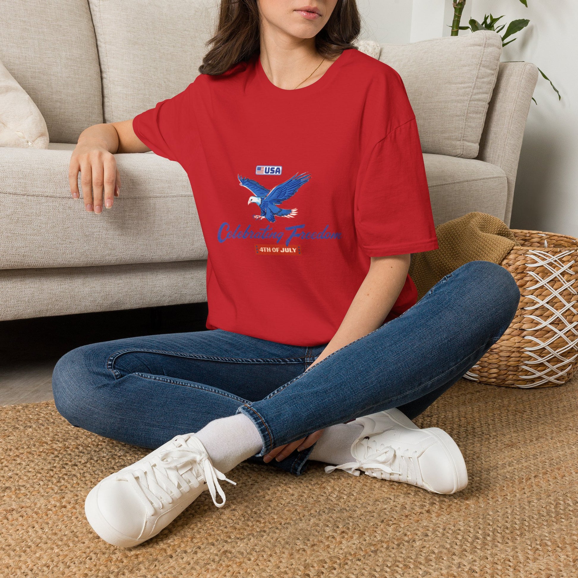 Patriotic Eagle T-Shirt — "Celebrating Freedom" USA Graphic Tee