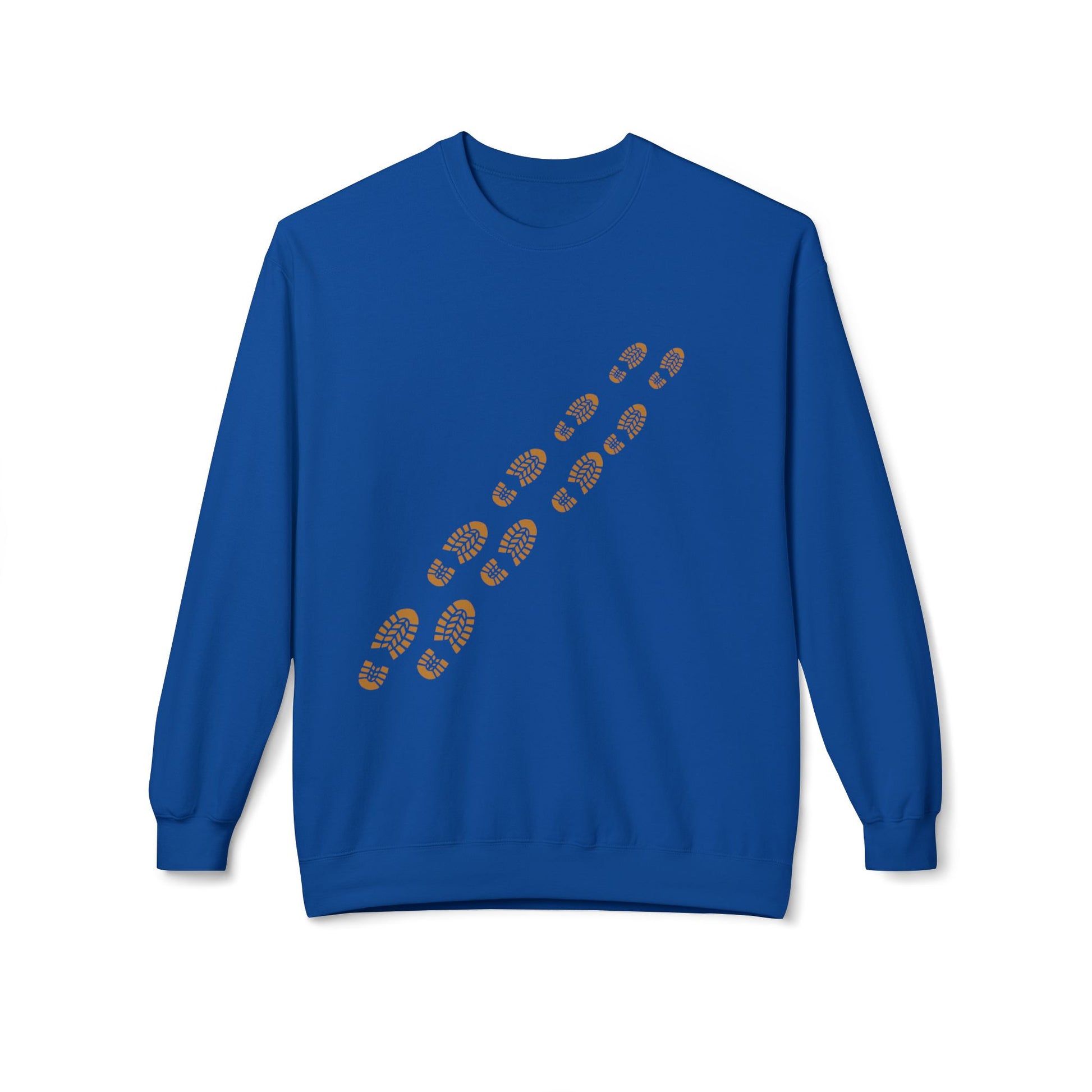 Crewneck Sweatshirt - Golden Bootprint Trail Graphic (Outdoor Hiking, Adventure Gift)