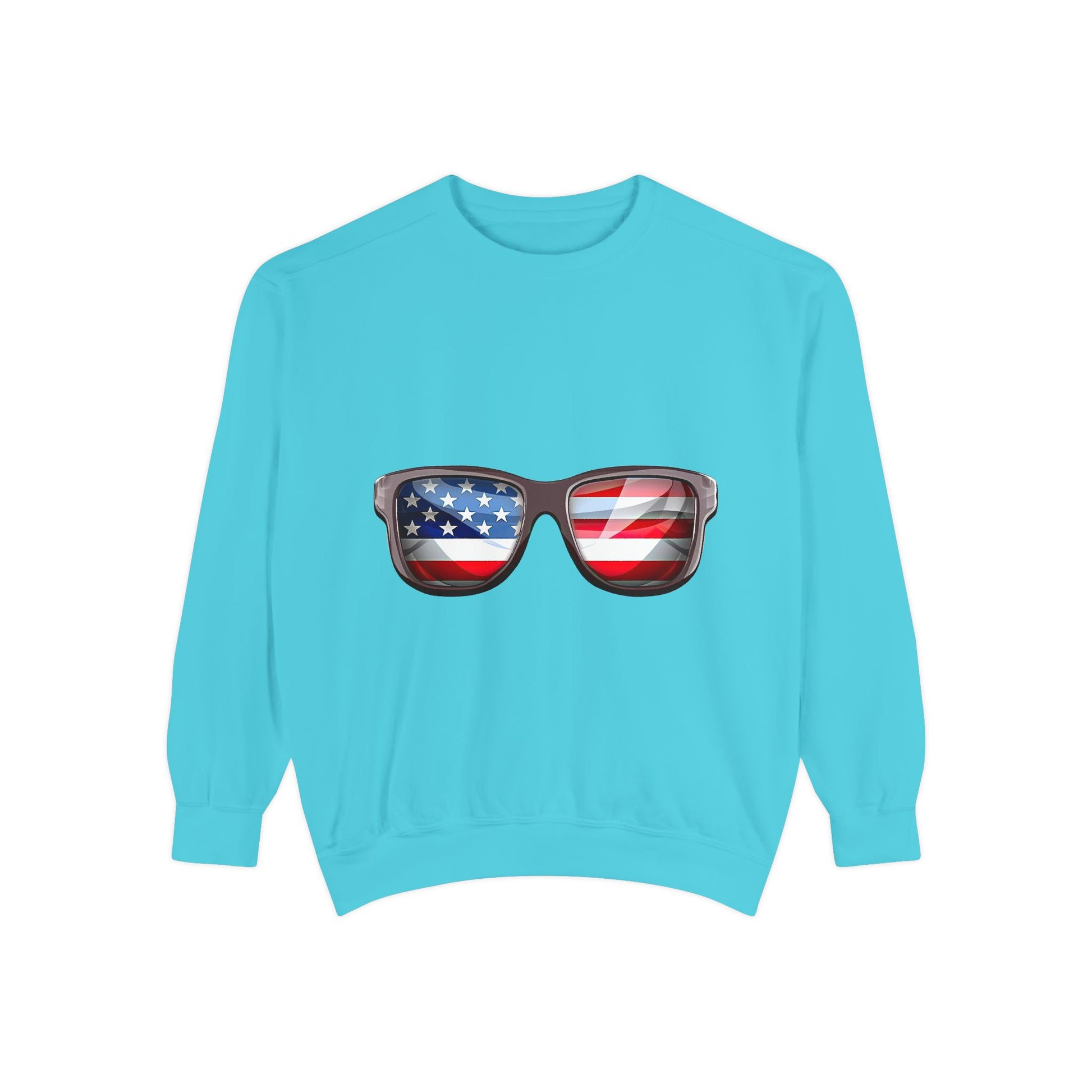 American Flag Sunglasses Sweatshirt — Patriotic Crewneck for 4th of July