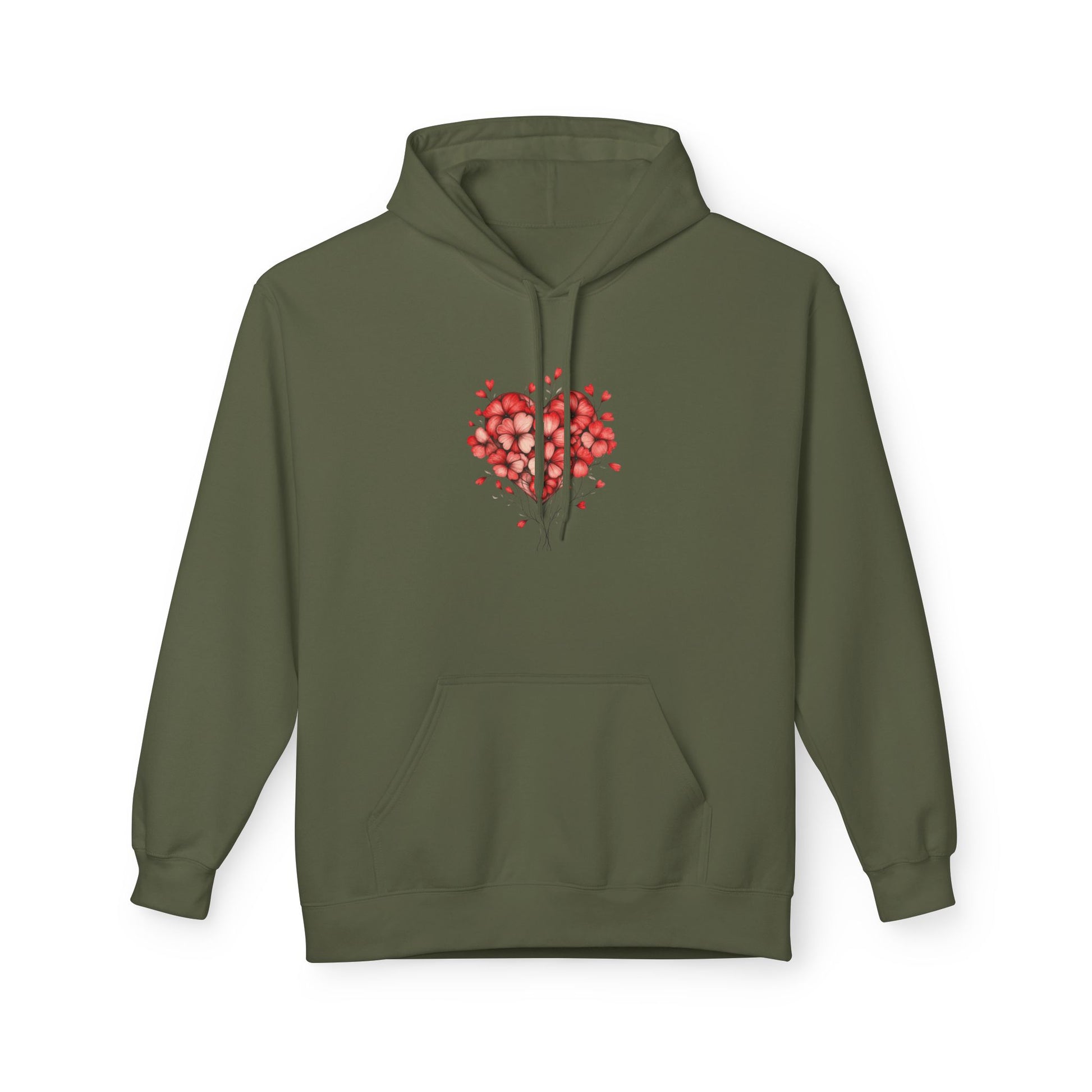 Rose Petal Heart Hoodie — Romantic Floral Valentine’s Day Sweatshirt