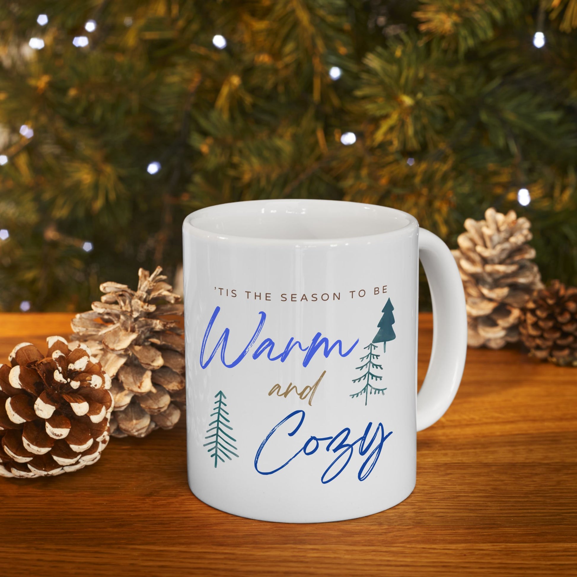 Whimsical Cozy Ceramic Mug, Perfect for Holiday Cheer