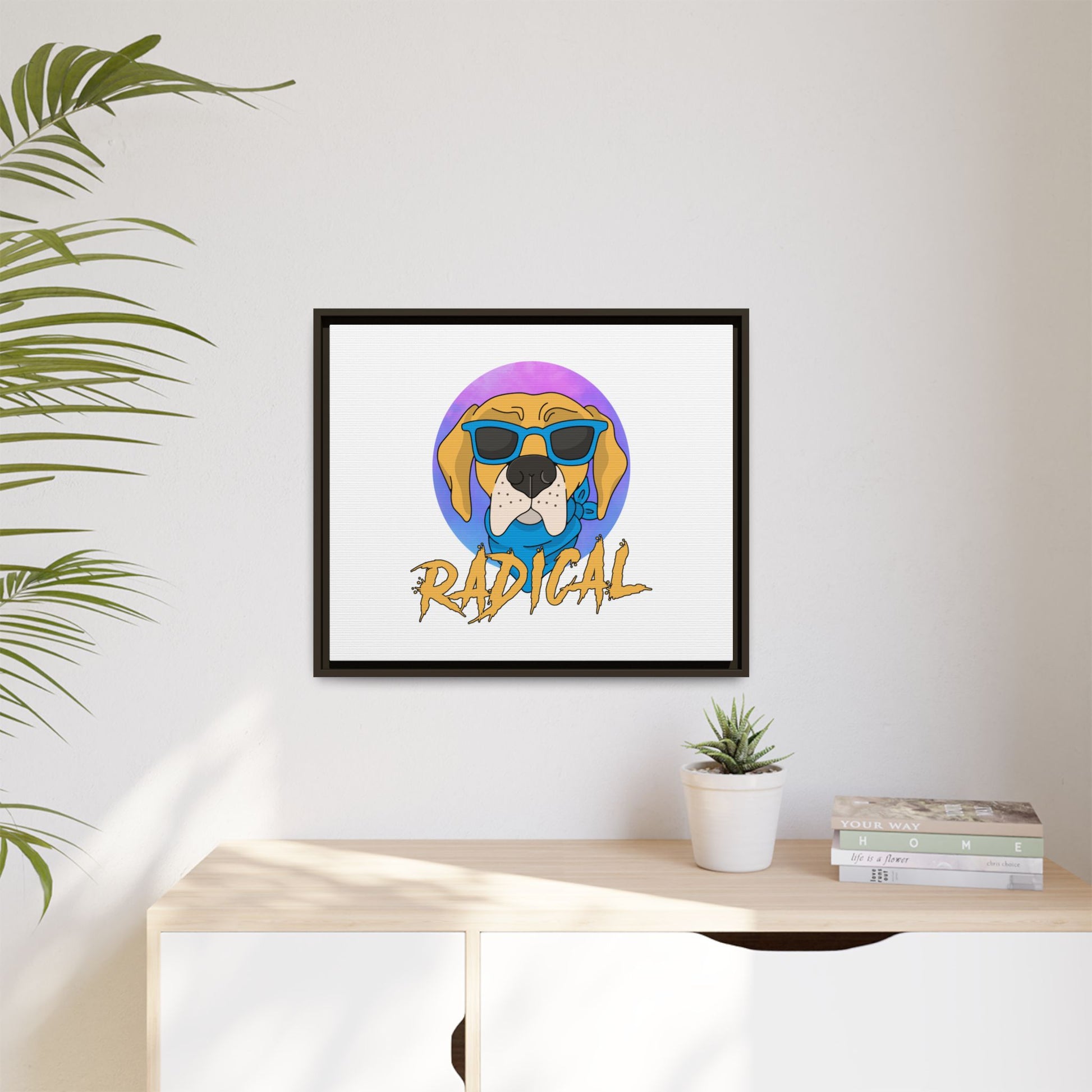 Radical Dog Art Print, Framed Canvas