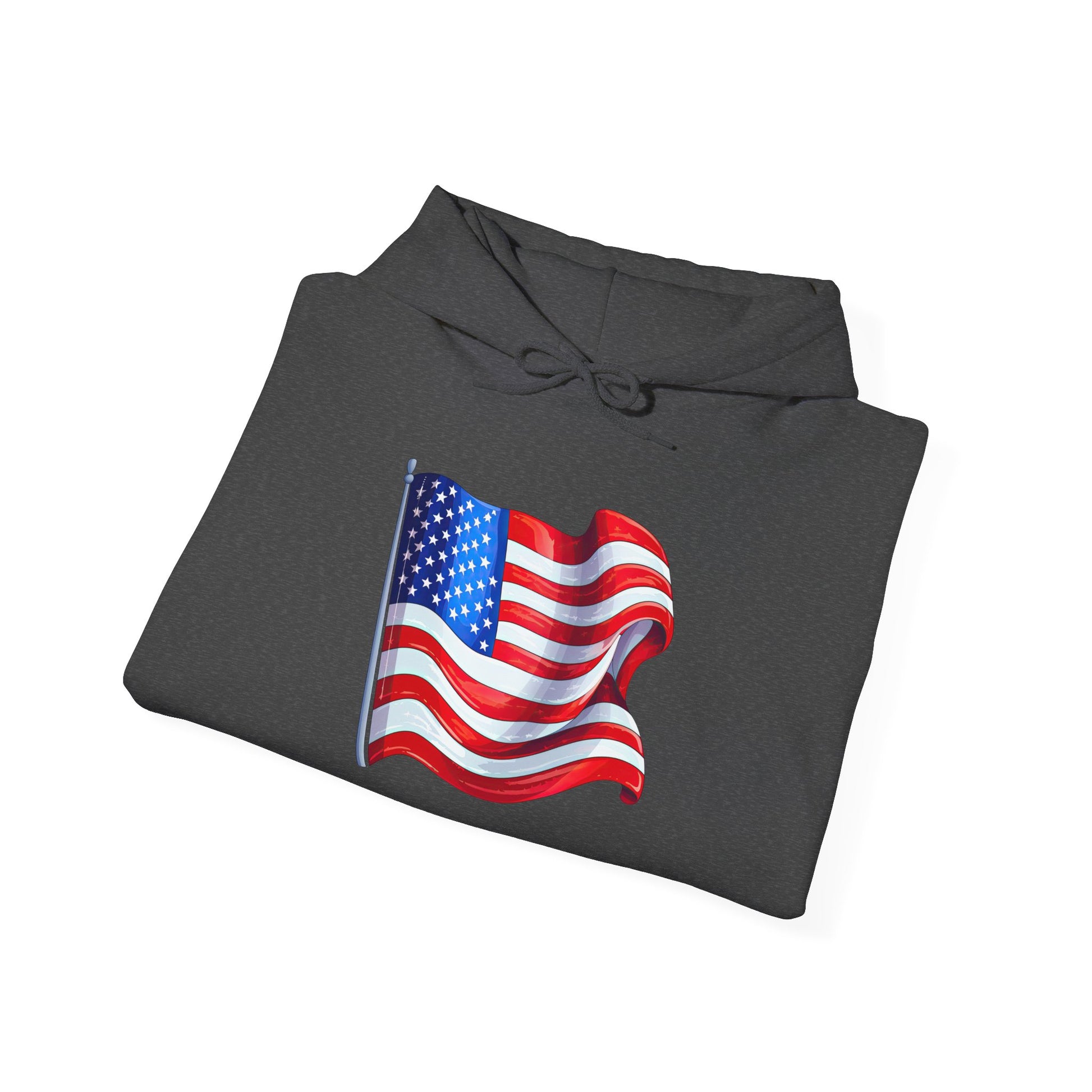 Patriotic Flag Hooded Sweatshirt | Unisex Heavy Blend | Perfect for Celebrations