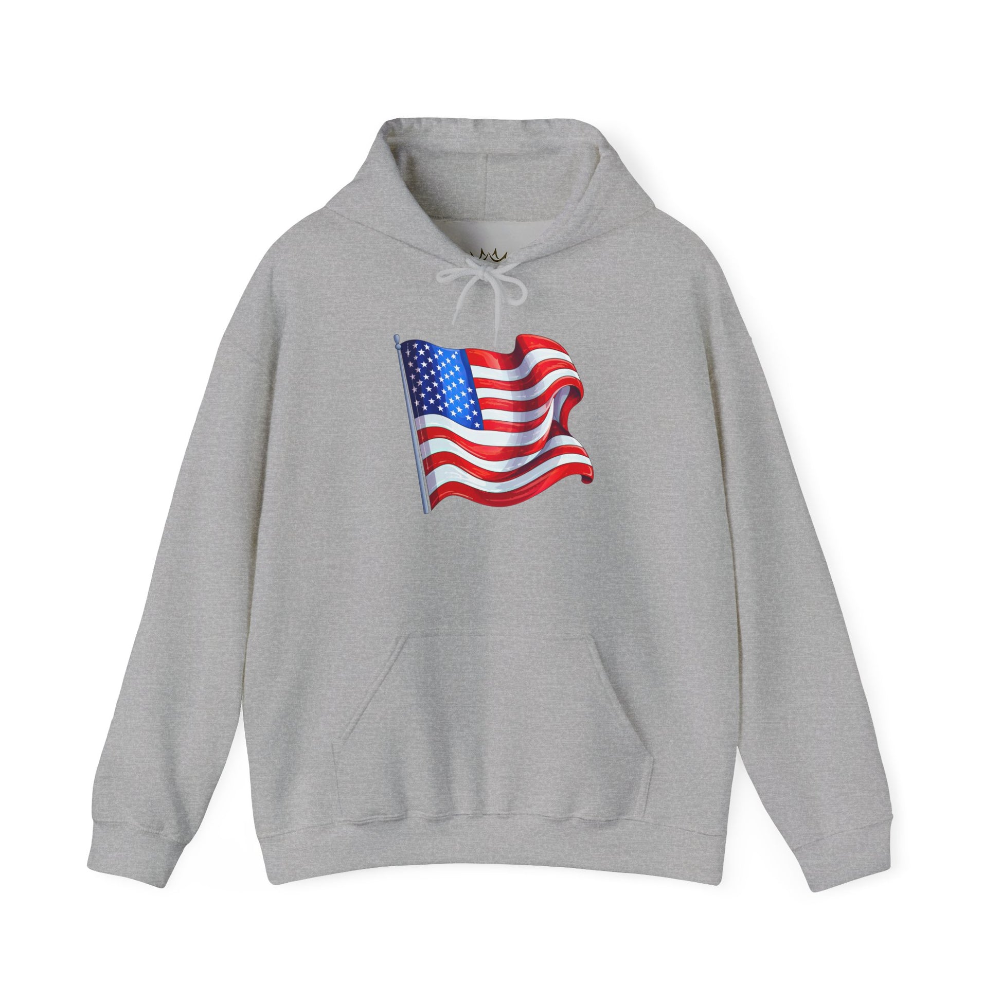 Patriotic Flag Hooded Sweatshirt | Unisex Heavy Blend | Perfect for Celebrations