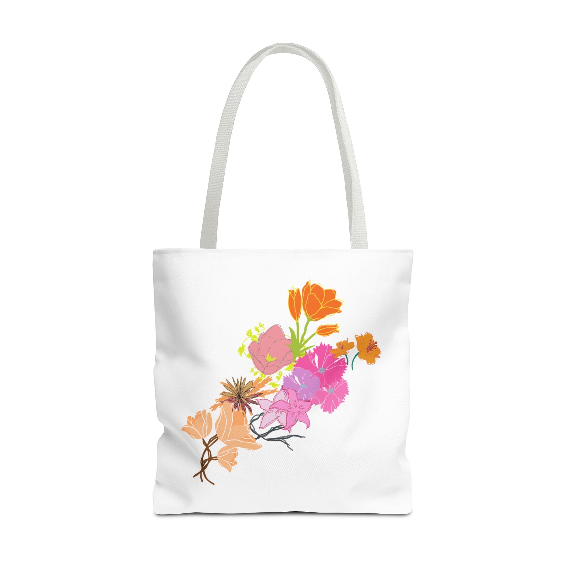 Floral Print Tote Bag, Eco-Friendly Shopping Tote, Boho Chic Bag, Flower Lover Gift, Reusable Grocery Bag, Spring Accessory