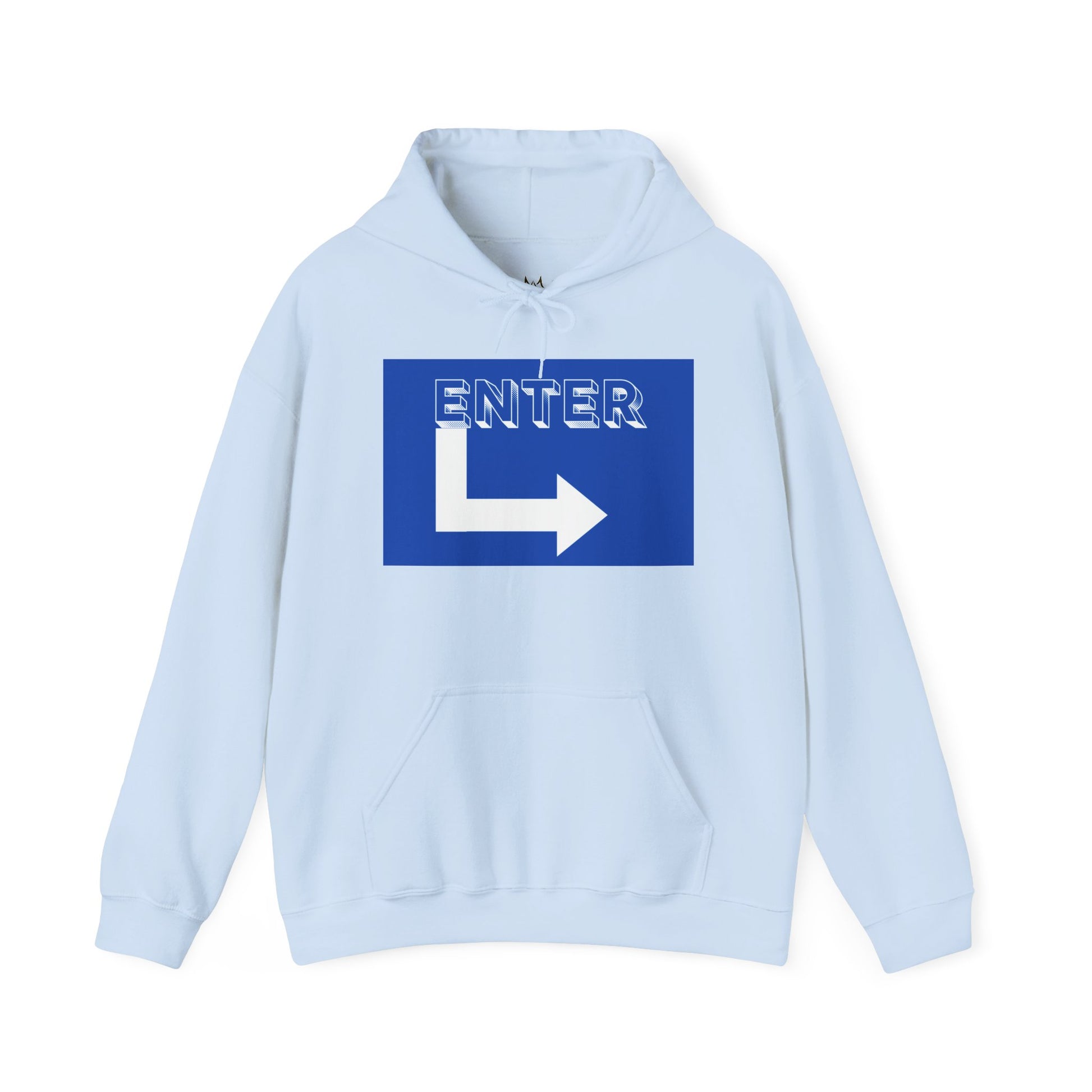 Enter Here Hoodie, Unisex Heavy Blend Sweatshirt, Casual Streetwear, Gift for Teens