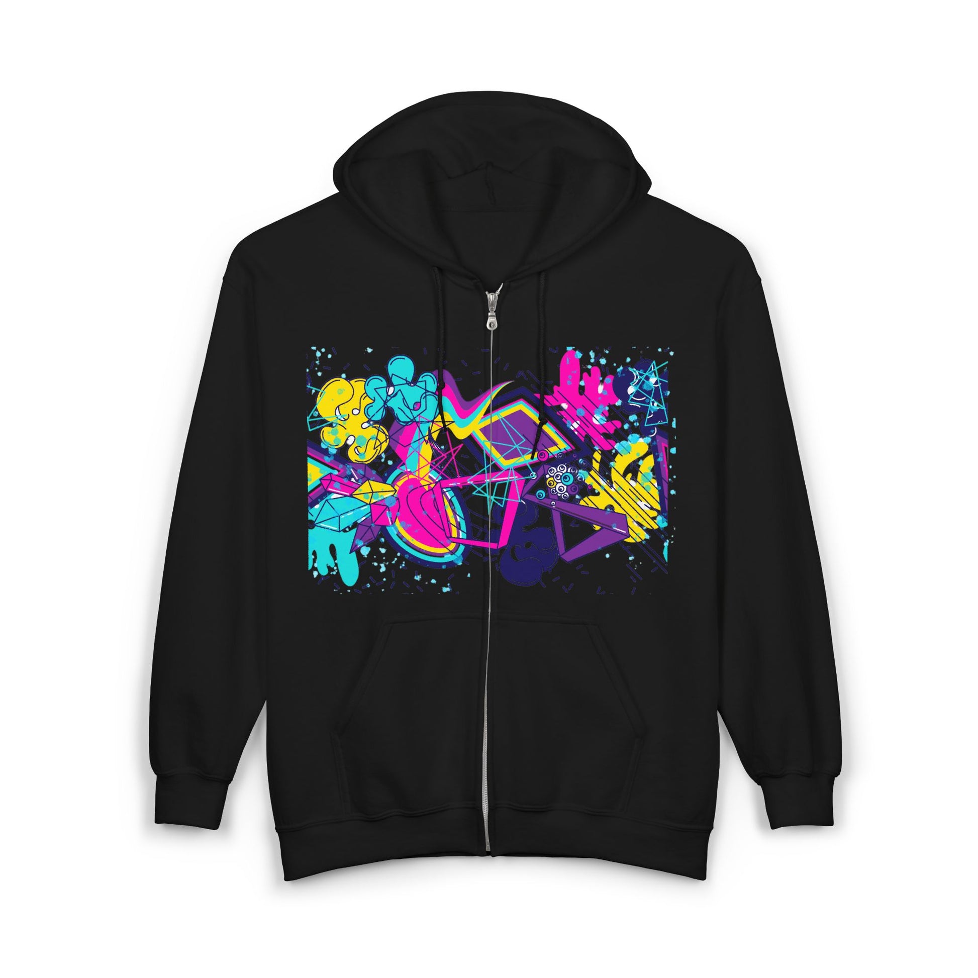 Vibrant Artist Hoodie, Creative Zip-Up Sweatshirt for Art Lovers