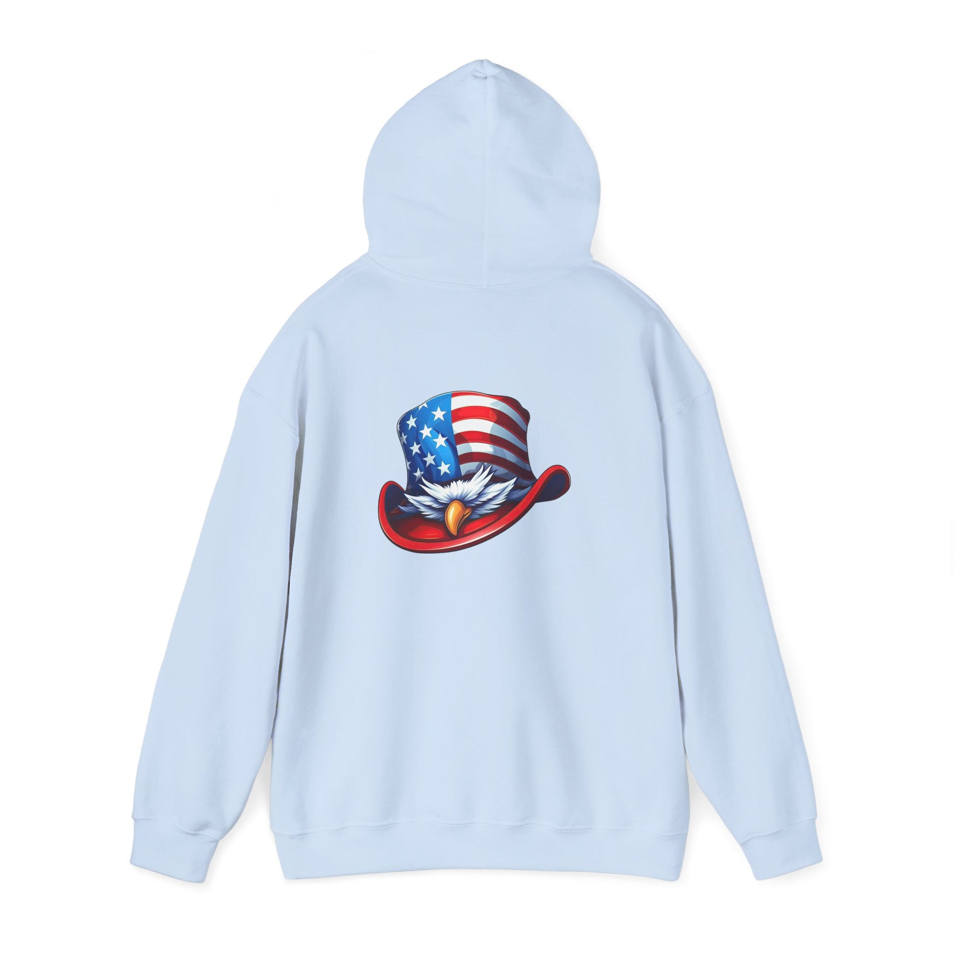 Patriotic Eagle Top Hat Hoodie — American Flag Bald Eagle Graphic Hoodie