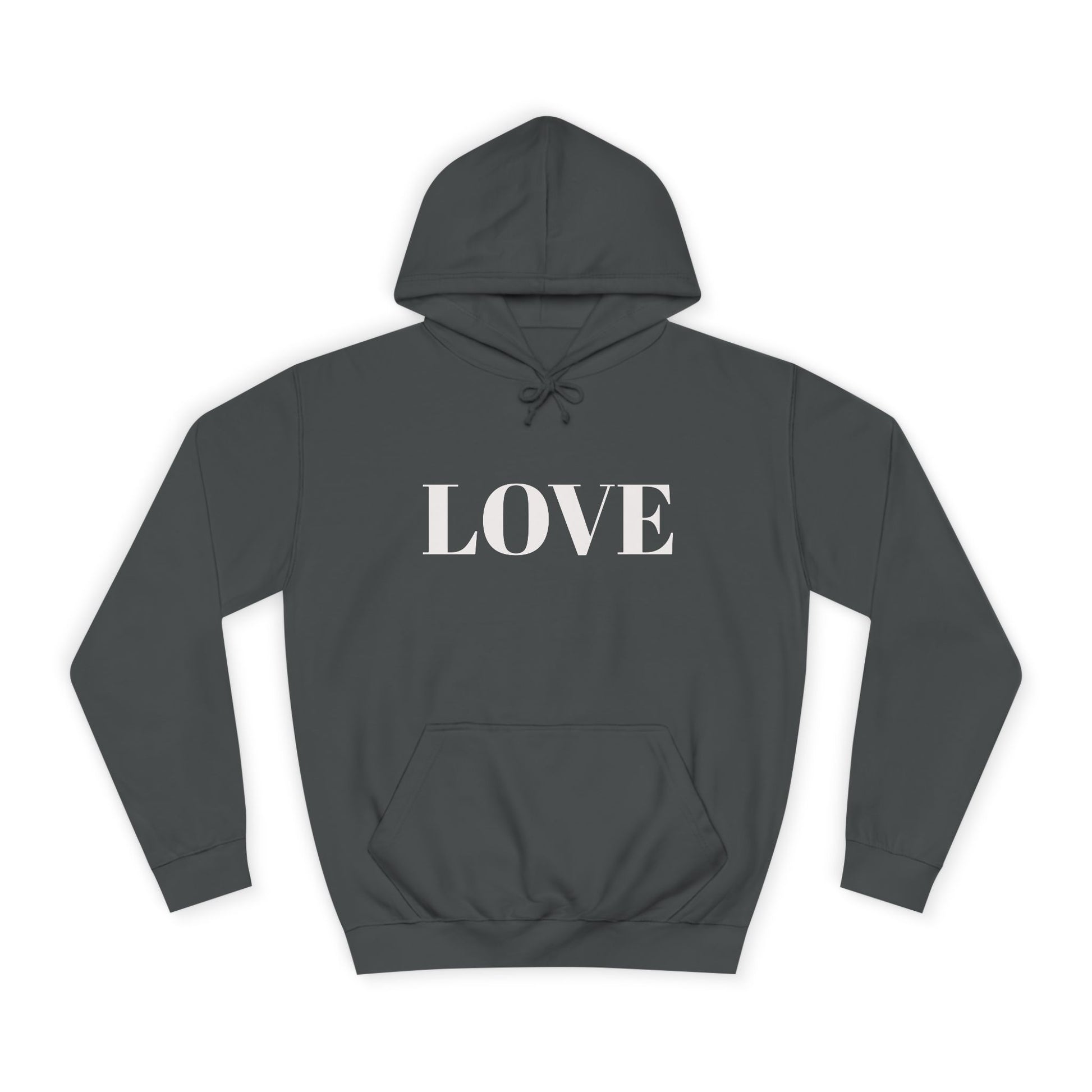 Unisex College Hoodie with Love Design, Casual Gift for Campus Life