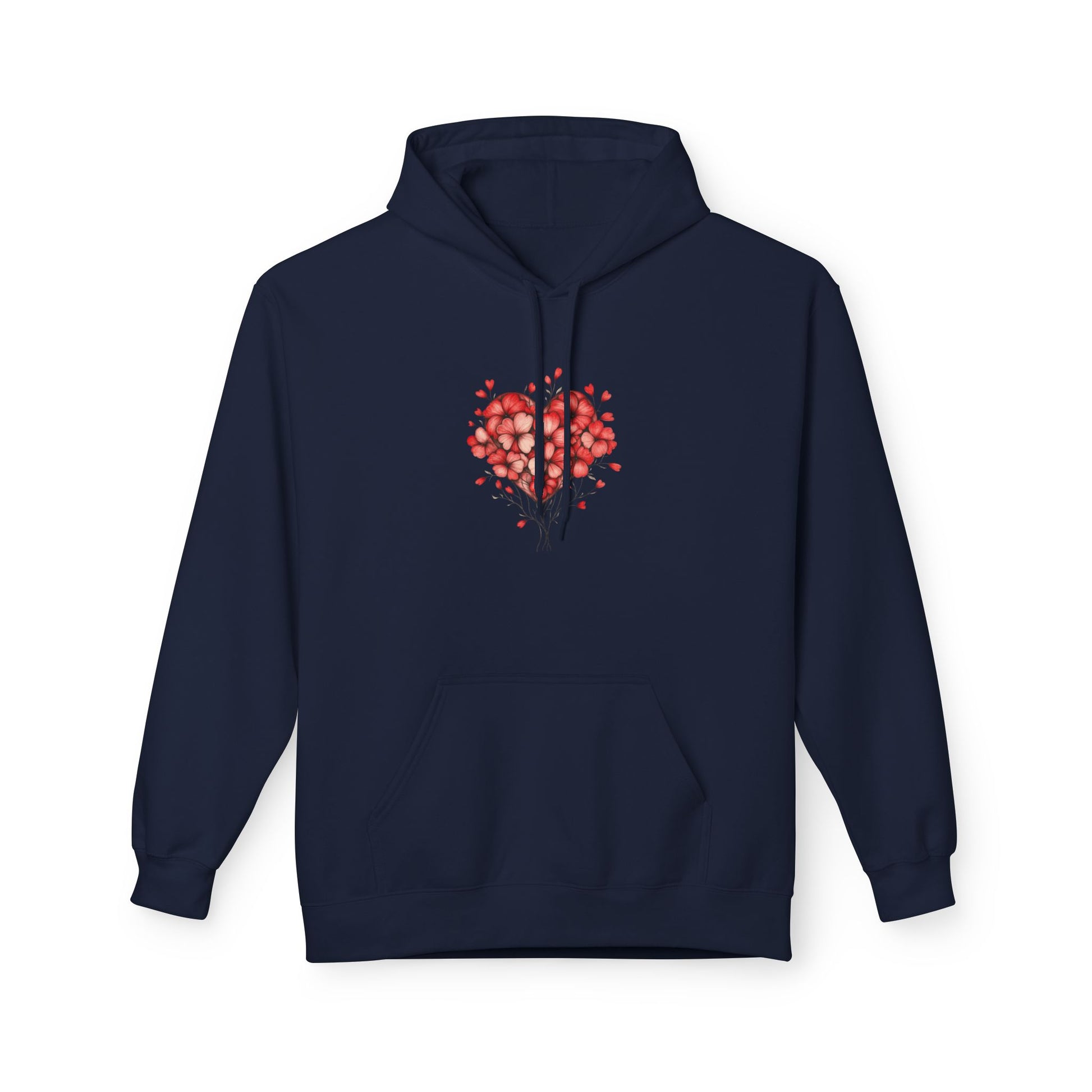 Rose Petal Heart Hoodie — Romantic Floral Valentine’s Day Sweatshirt