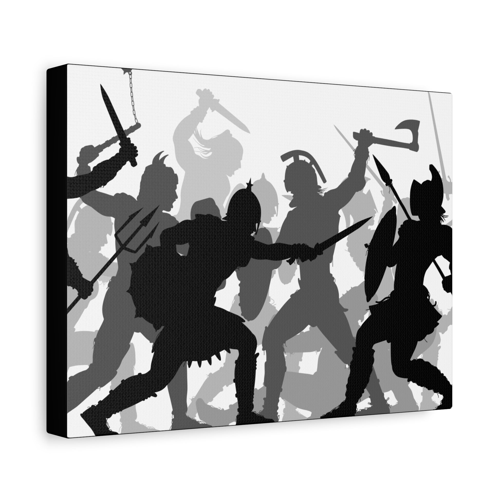 Epic Warrior Battle Matte Canvas Art, Home Decor, Wall Art, Gift for Men, Dramatic Art Decor