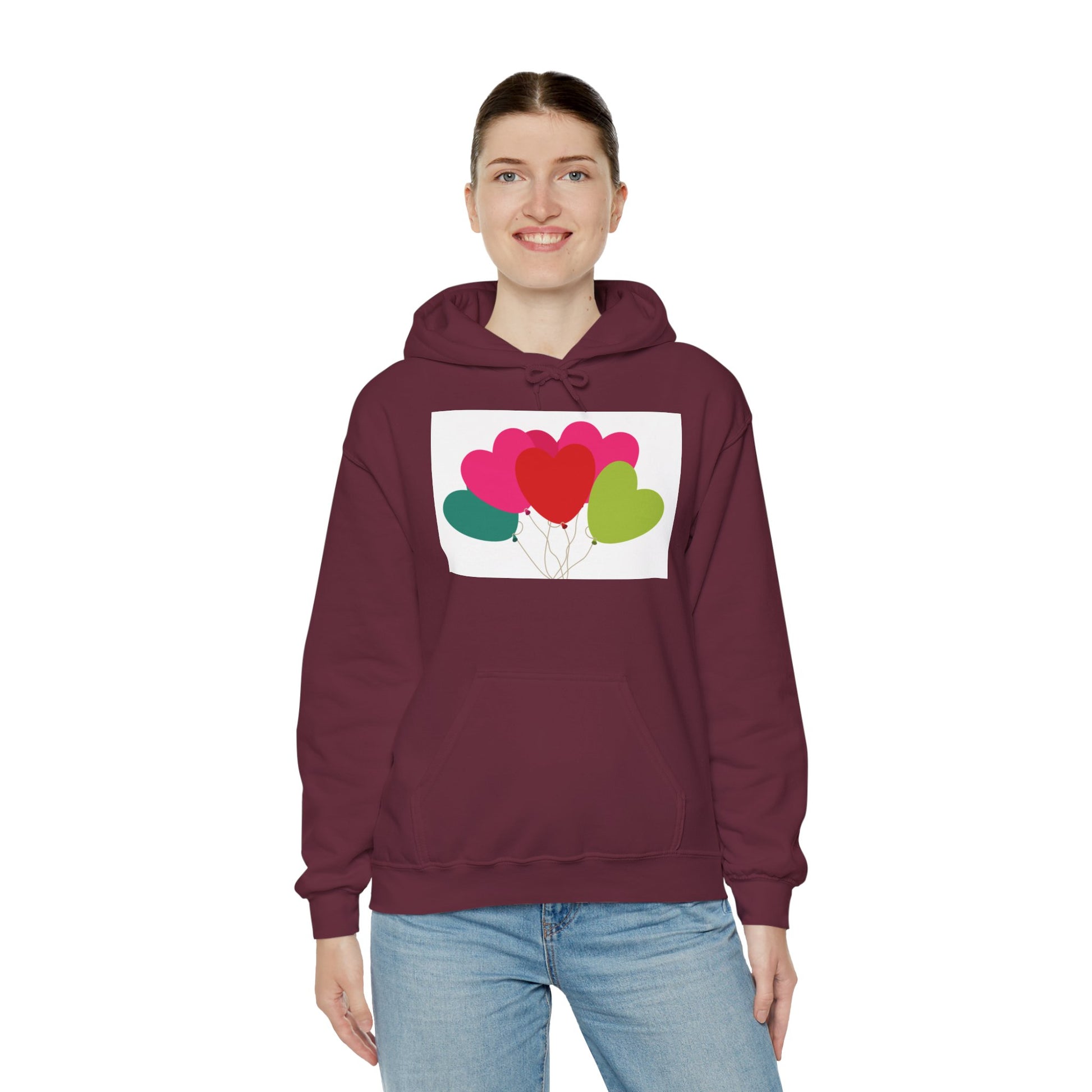 Heart Balloon Unisex Hoodie | Cozy Gift for Valentine's Day