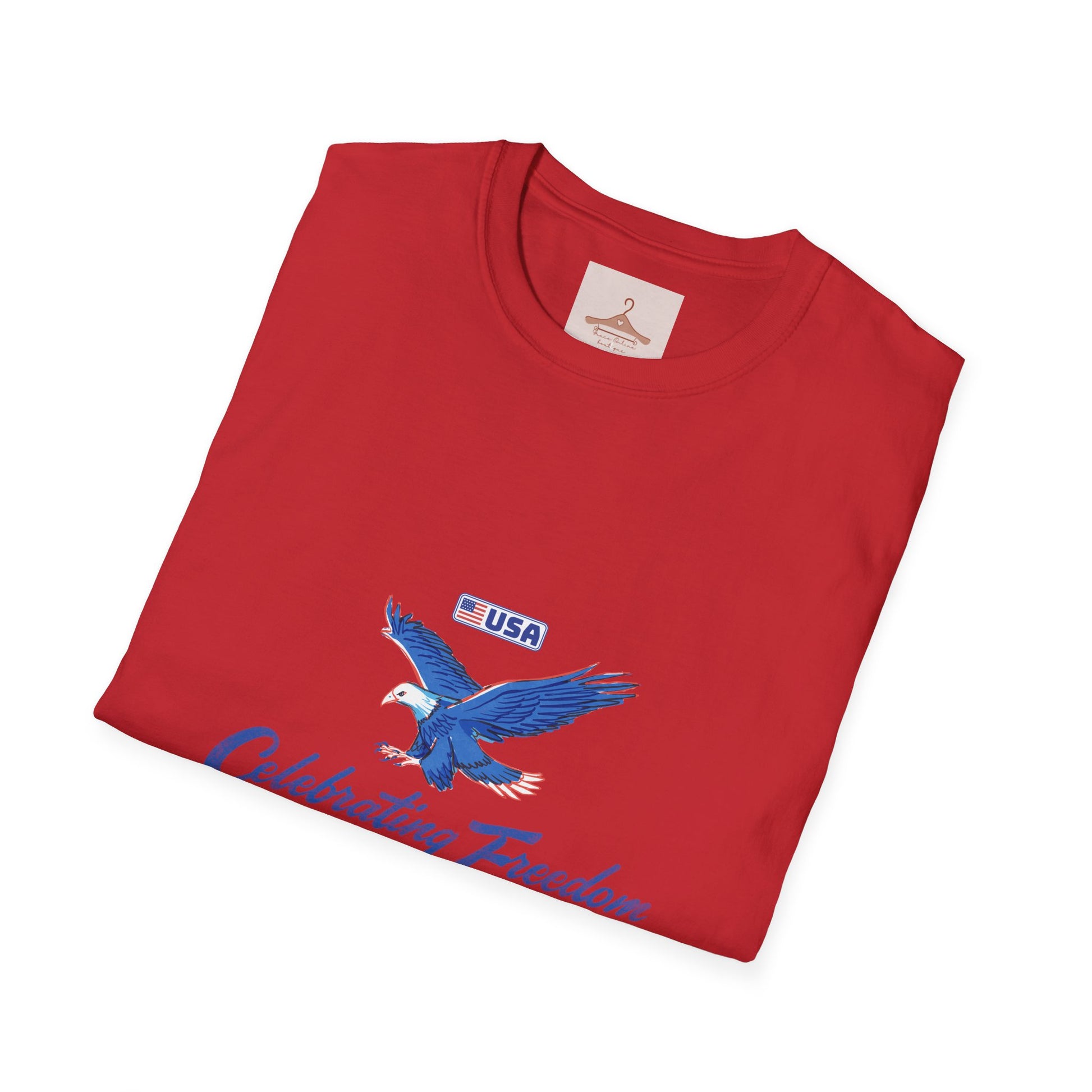 Patriotic Eagle T-Shirt — "Celebrating Freedom" USA Graphic Tee