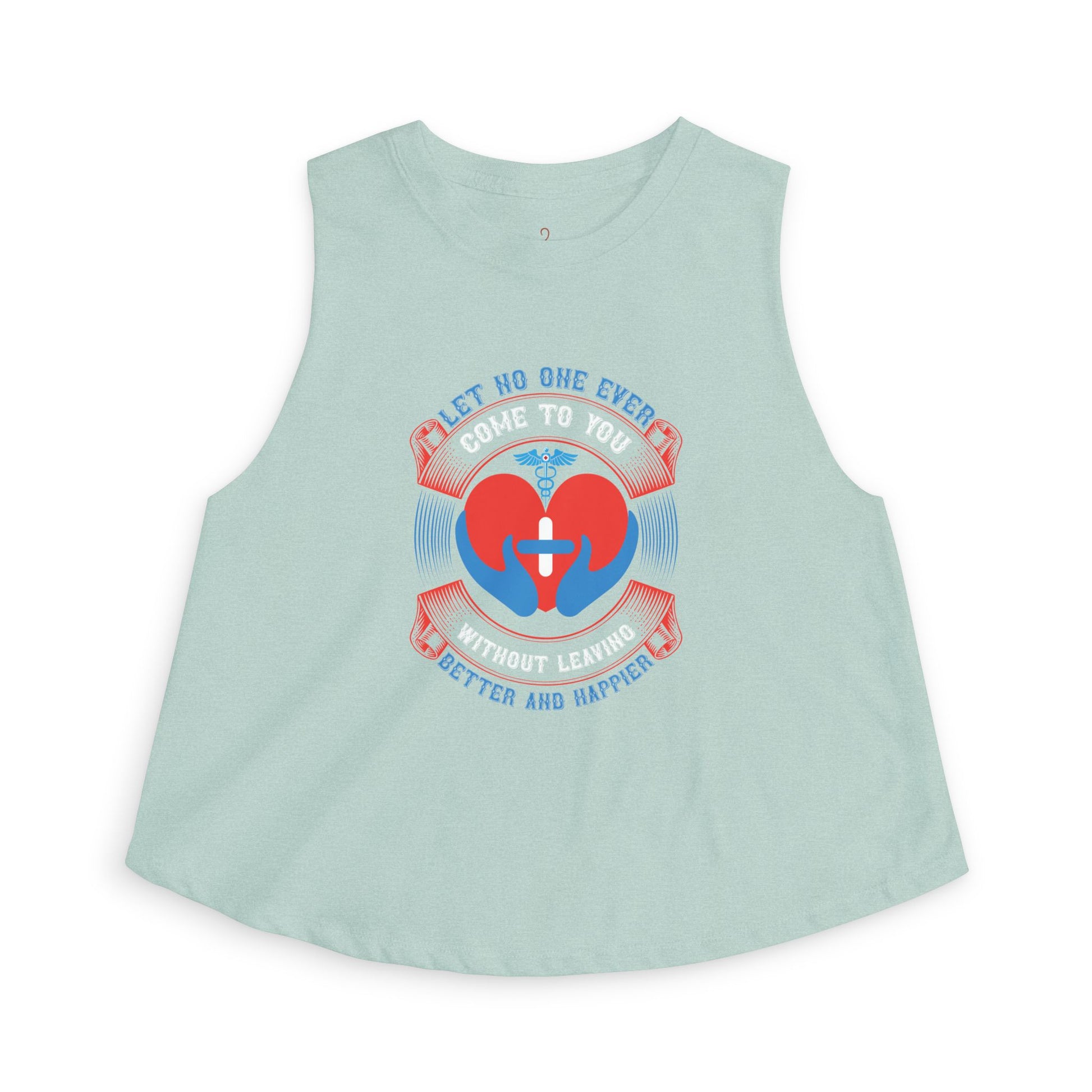 Crop Top — "Come to You Without Leaving" Heart & Umbrella Graphic