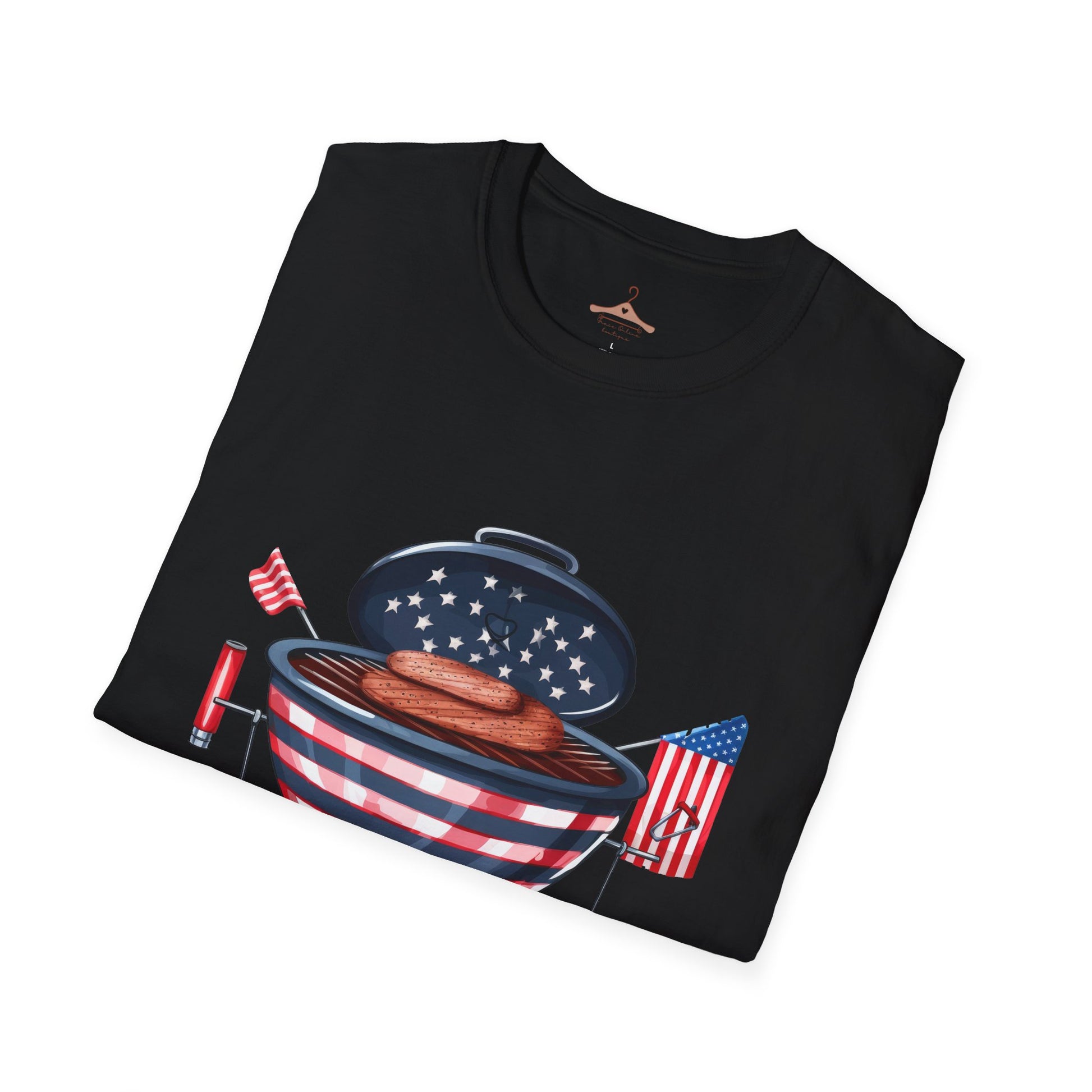 Patriotic Grill T-Shirt — American BBQ Fourth of July Cookout Tee
