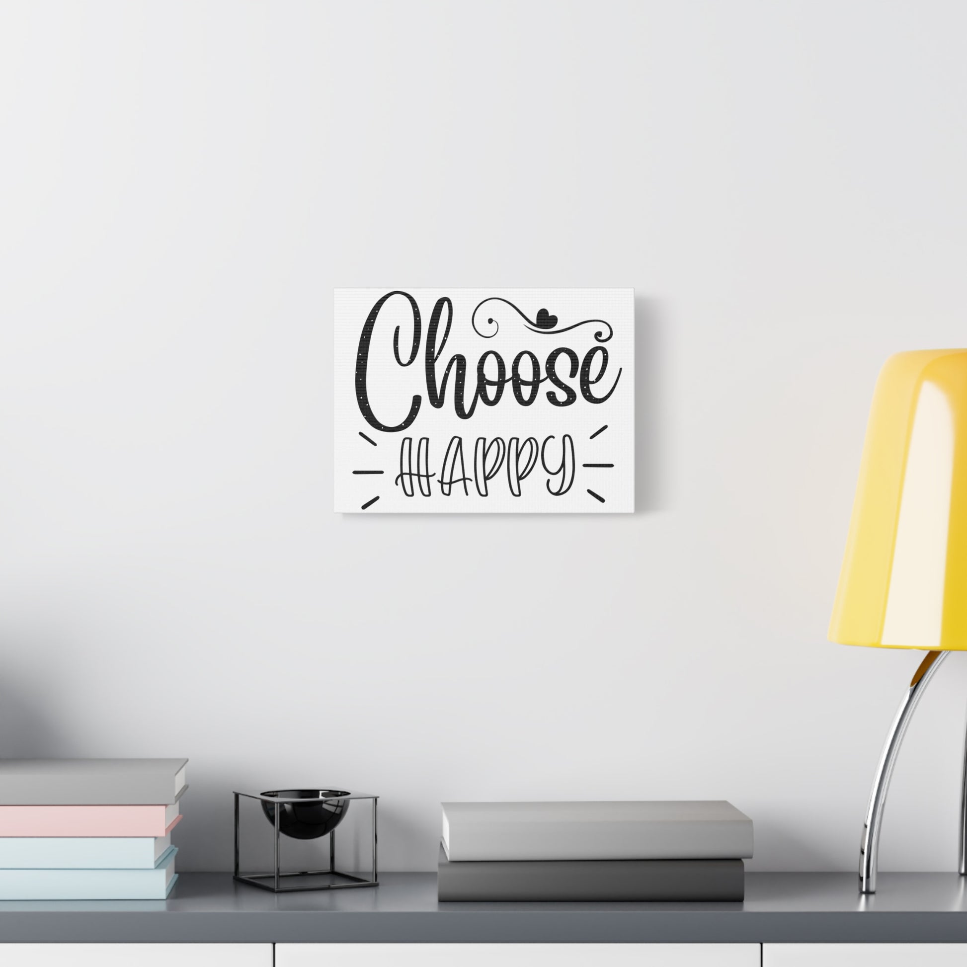 Inspirational Wall Art Canvas, Choose Happy Home Decor, Motivational Artwork for Living Room