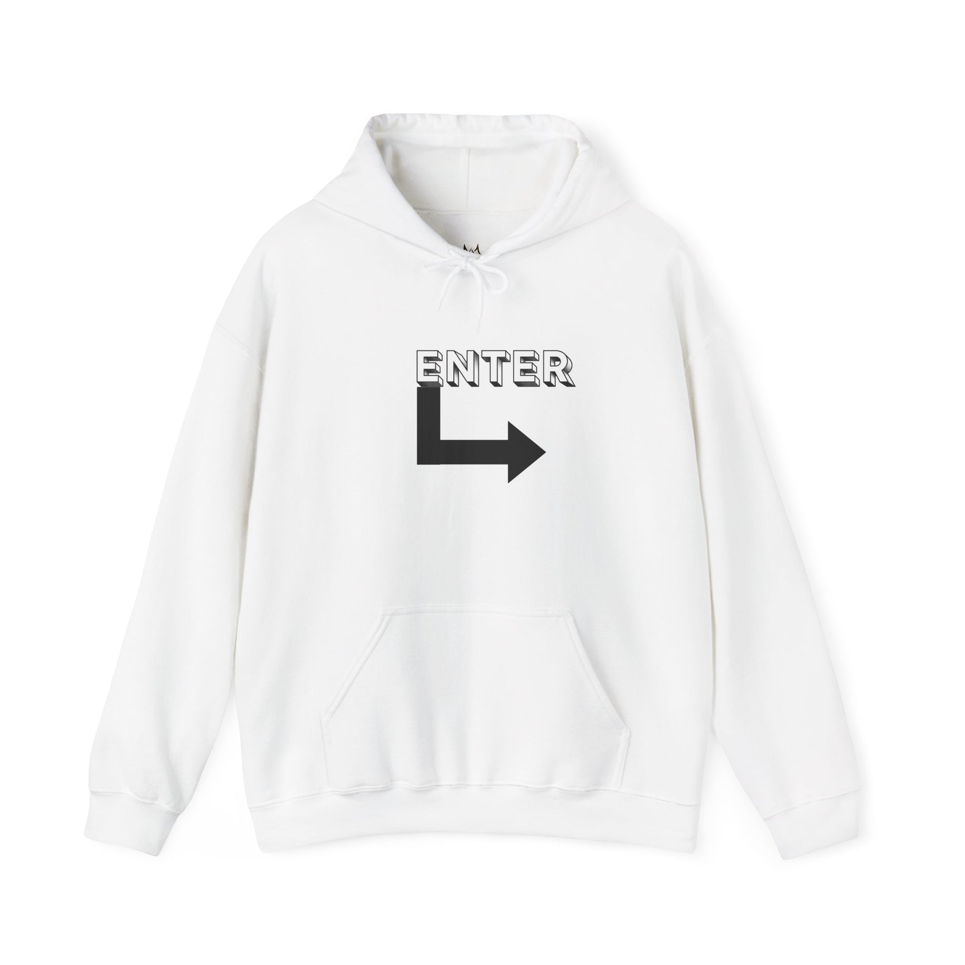 Enter Here Hoodie, Unisex Heavy Blend Sweatshirt, Casual Streetwear, Gift for Teens