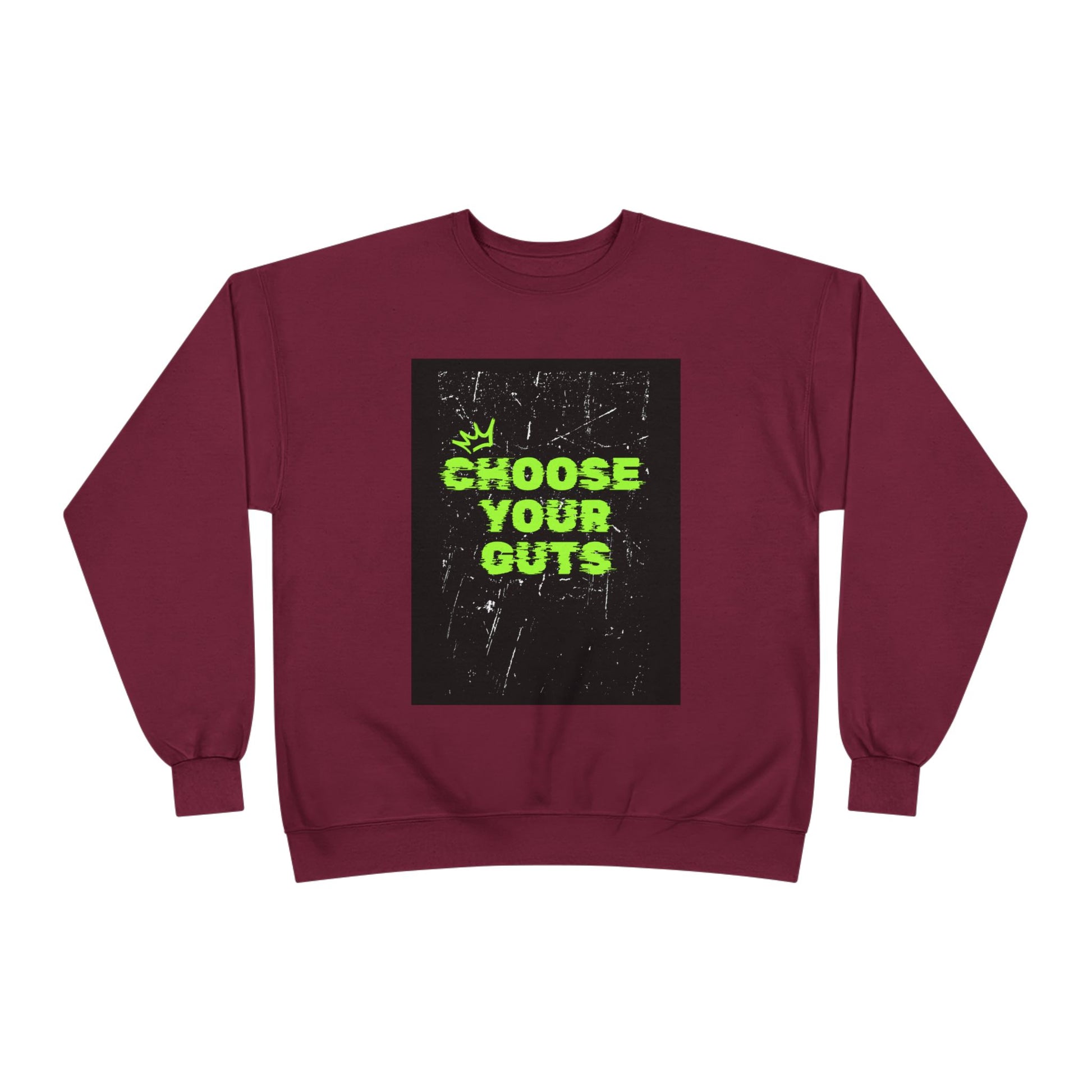 Eco-Friendly Crewneck Sweatshirt - Choose Your Guts, Casual Wear, Sustainable Fashion