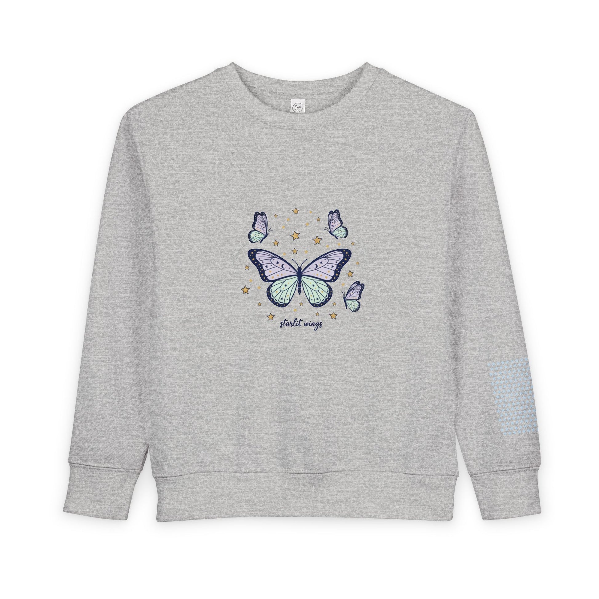 Butterfly Wings Toddler Sweatshirt — Purple Green Cute Kids Pullover