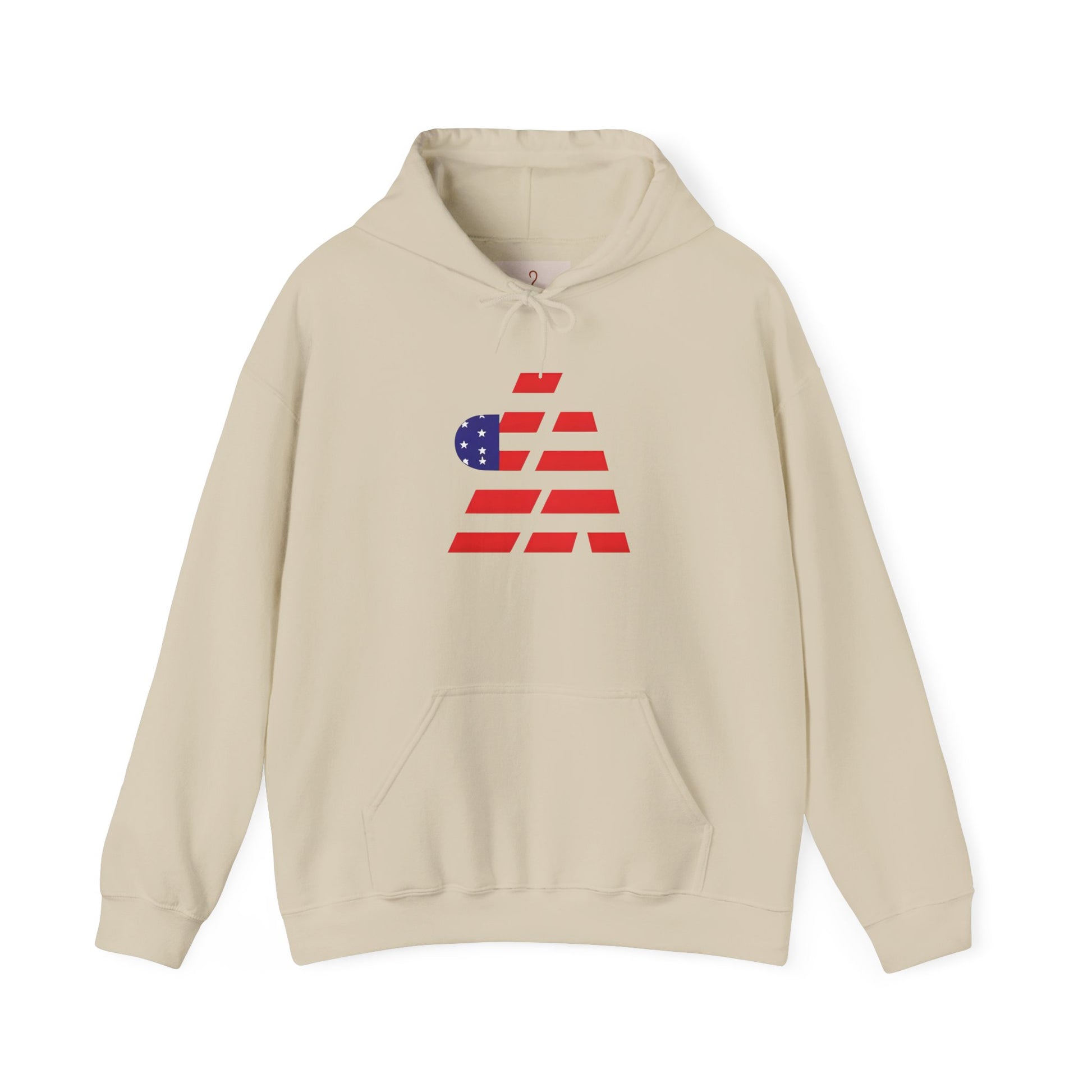 Patriotic Graphic Hoodie - Unisex Heavy Blend Sweatshirt with Flag Design