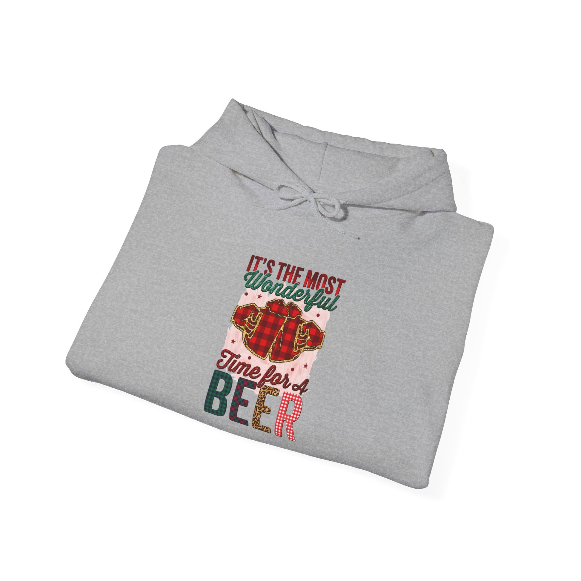 Beer Time Christmas Hoodie – Holiday Santa Beer Graphic Sweatshirt