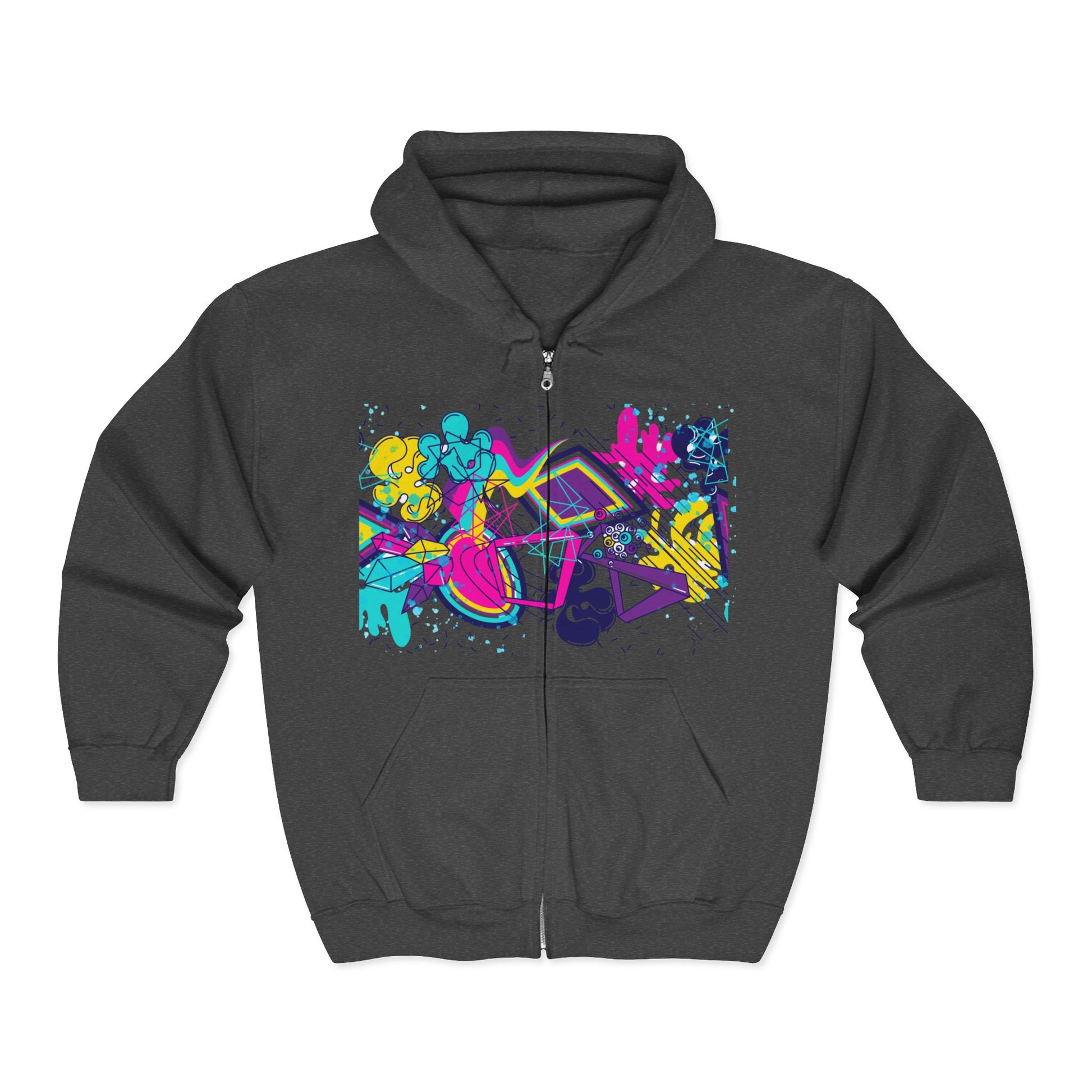Vibrant Artist Hoodie, Creative Zip-Up Sweatshirt for Art Lovers