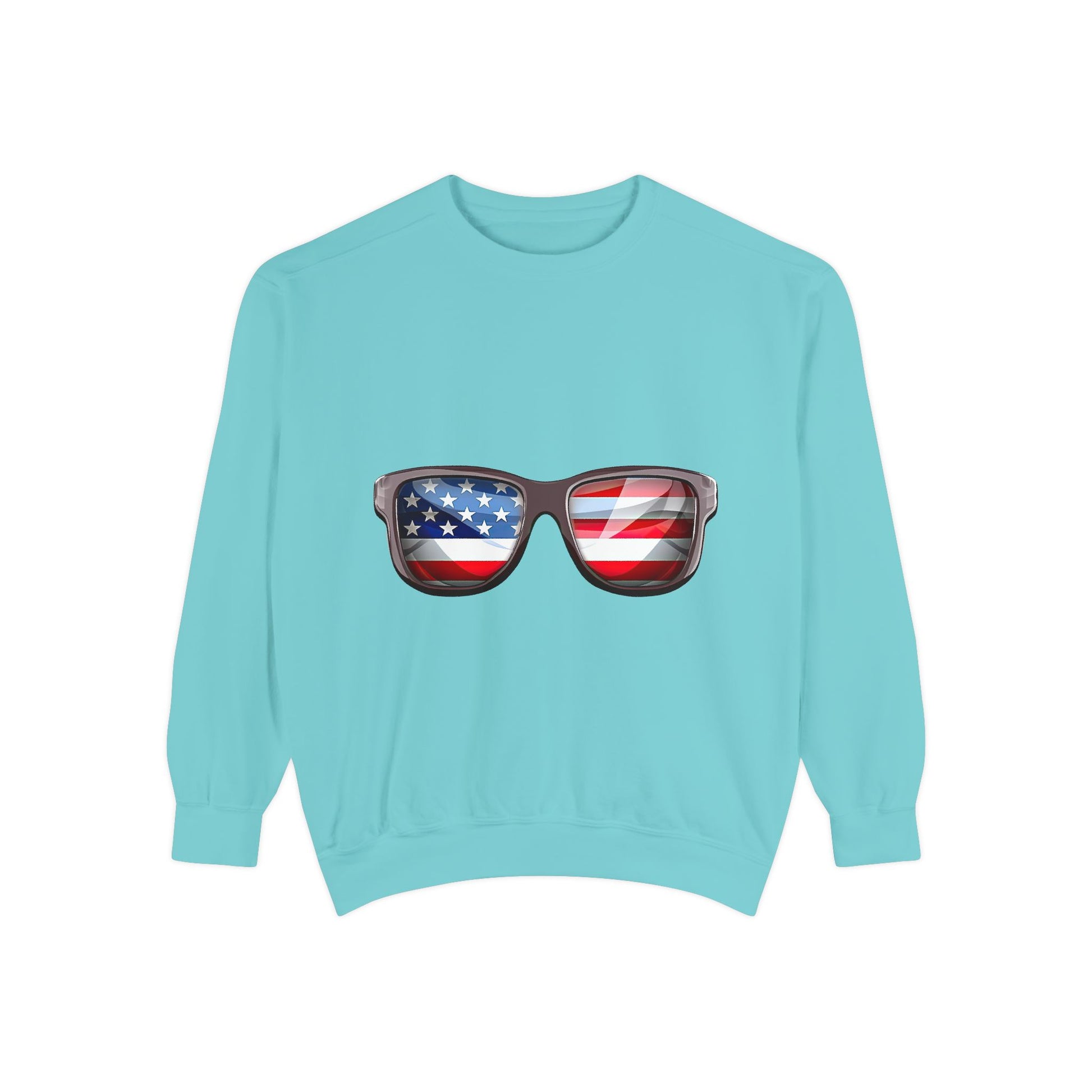 American Flag Sunglasses Sweatshirt — Patriotic Crewneck for 4th of July