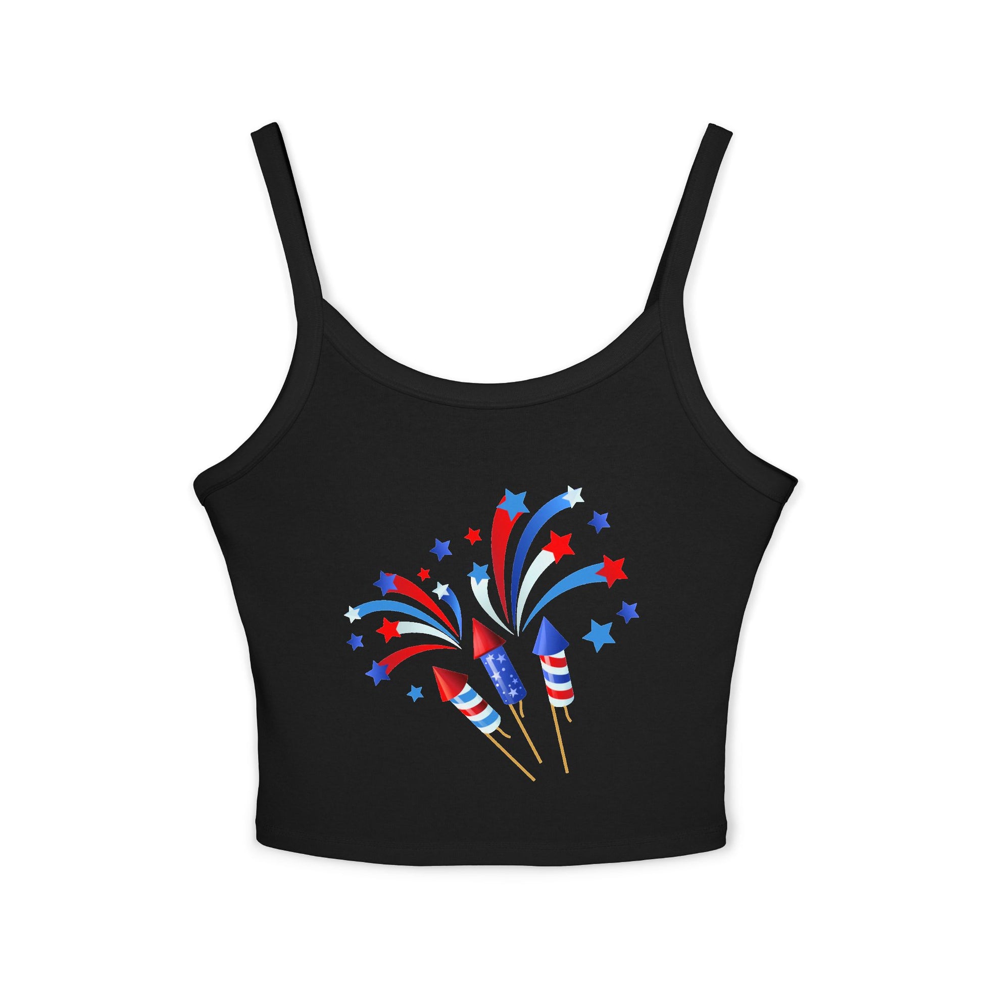 Patriotic Fireworks Tank Top — Red, White & Blue Rocket Sparkle