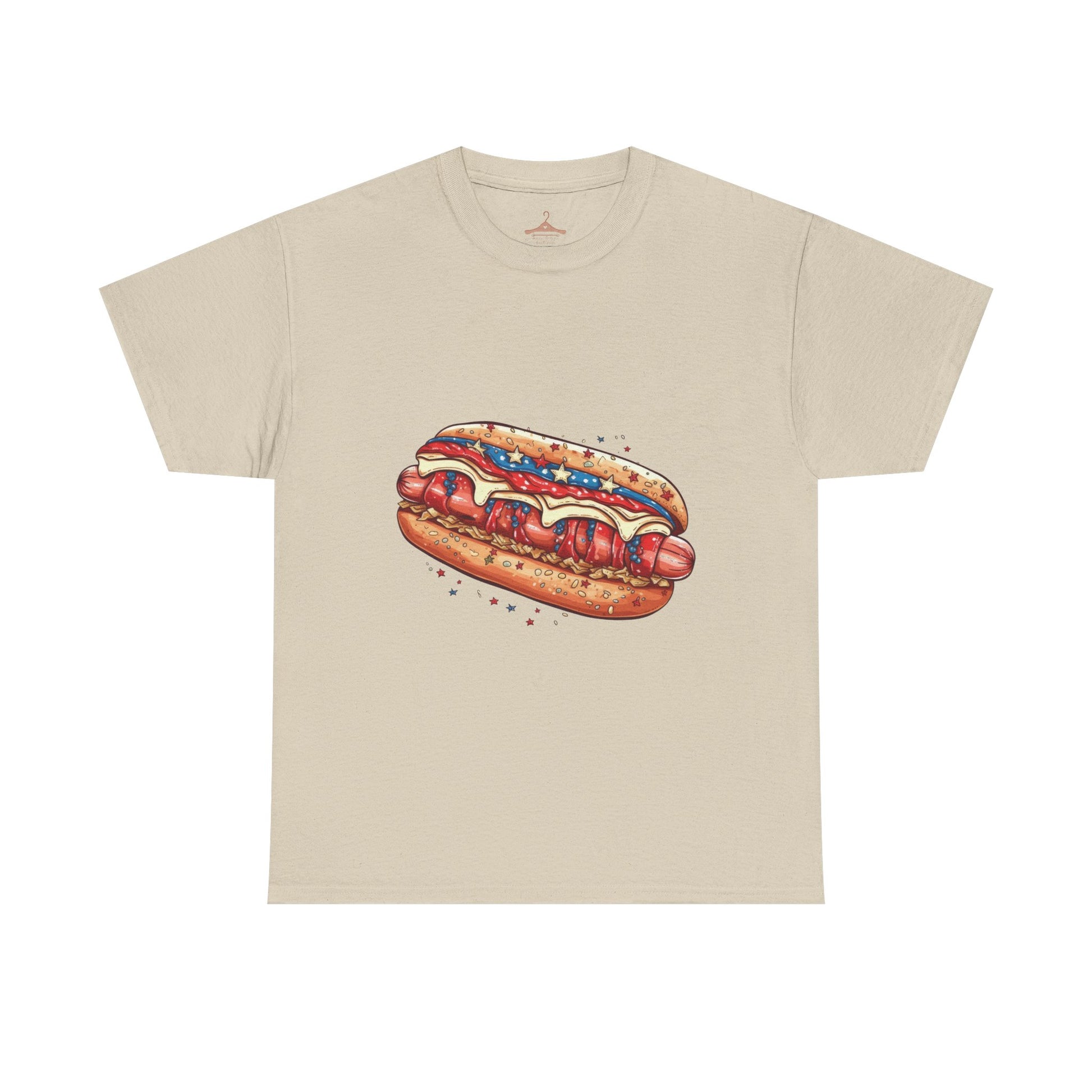Hot Dog Illustration T-Shirt — Retro Ketchup & Mustard Food Tee