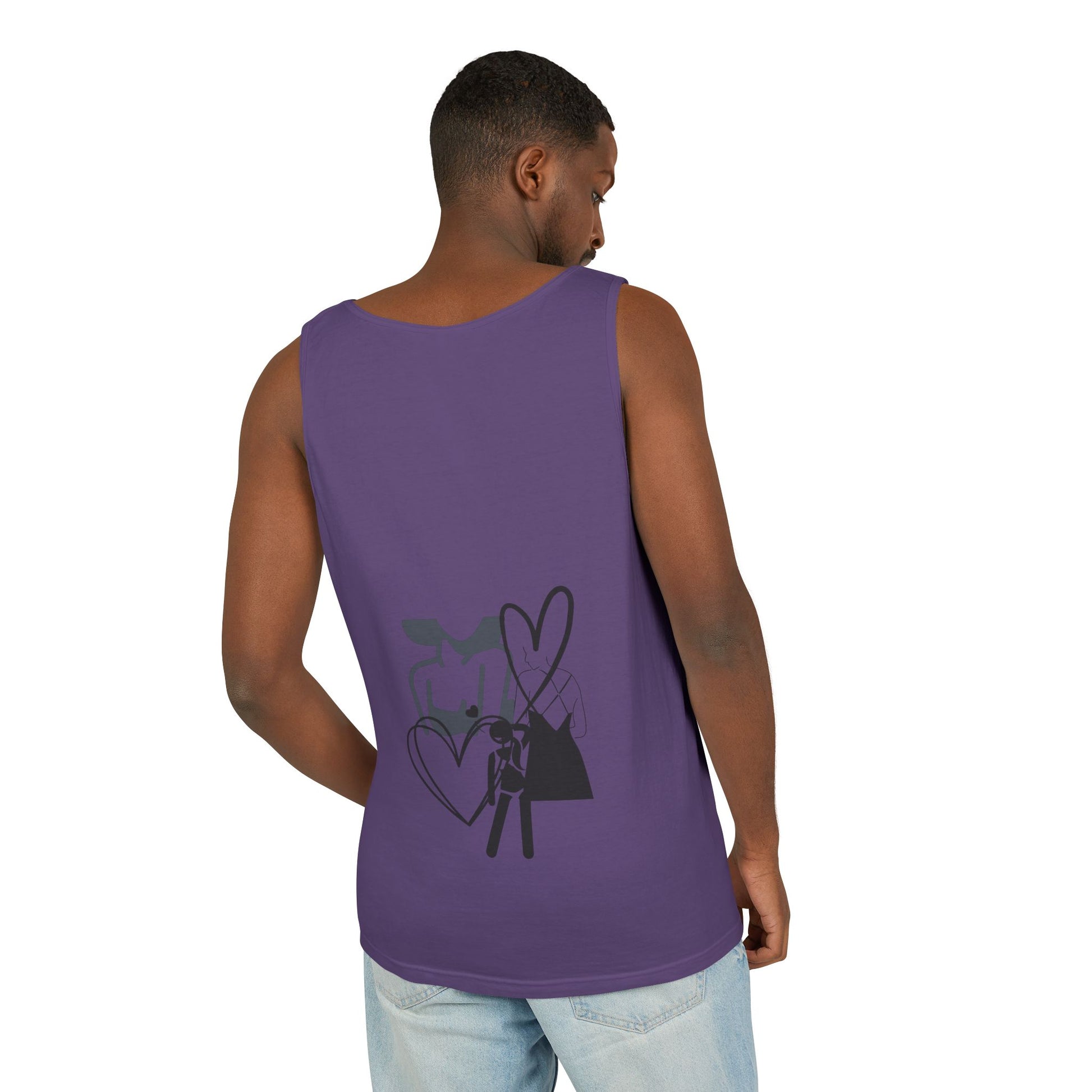 Abstract Love Graphic Tank Top — Minimalist Couple Heart Artwork