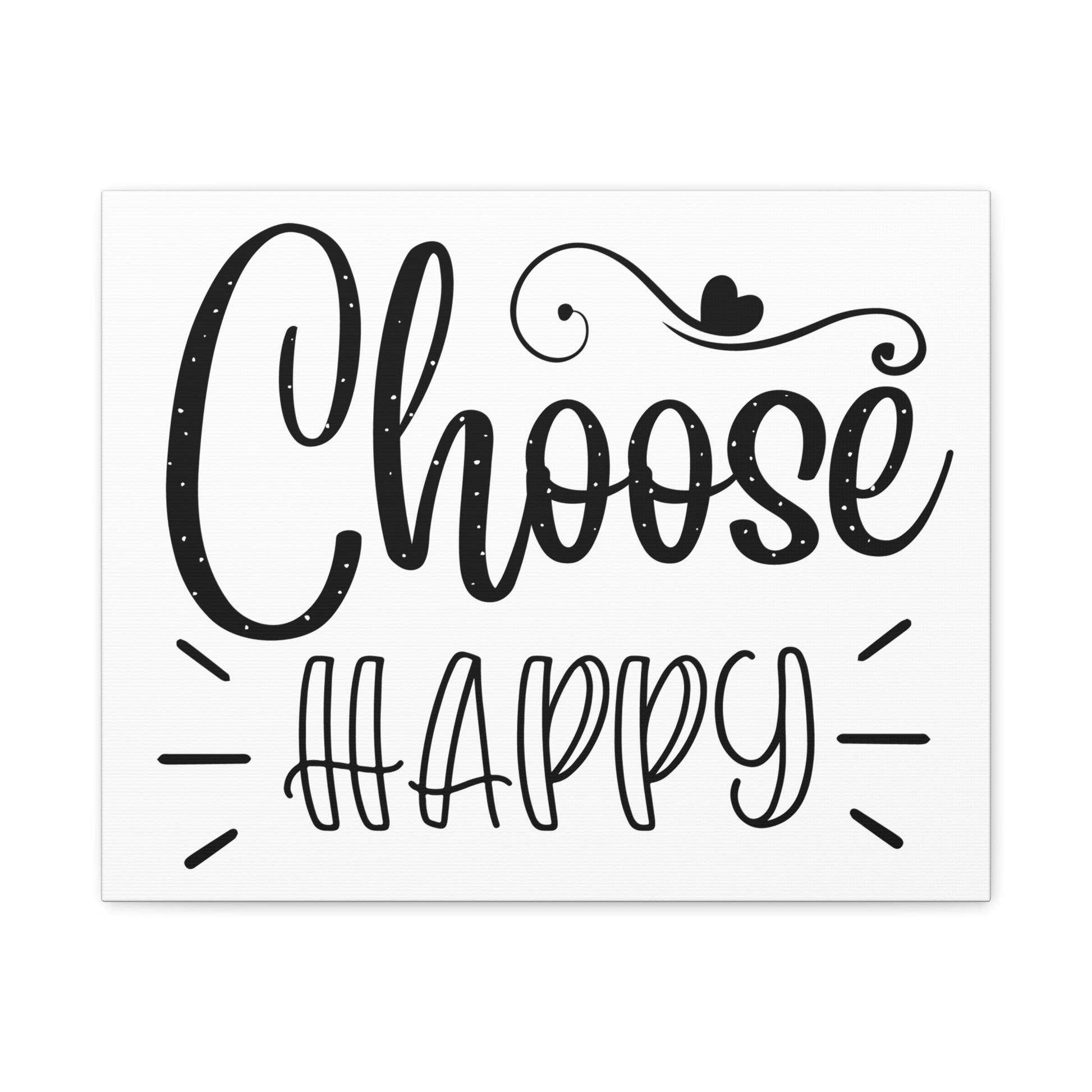 Inspirational Wall Art Canvas, Choose Happy Home Decor, Motivational Artwork for Living Room
