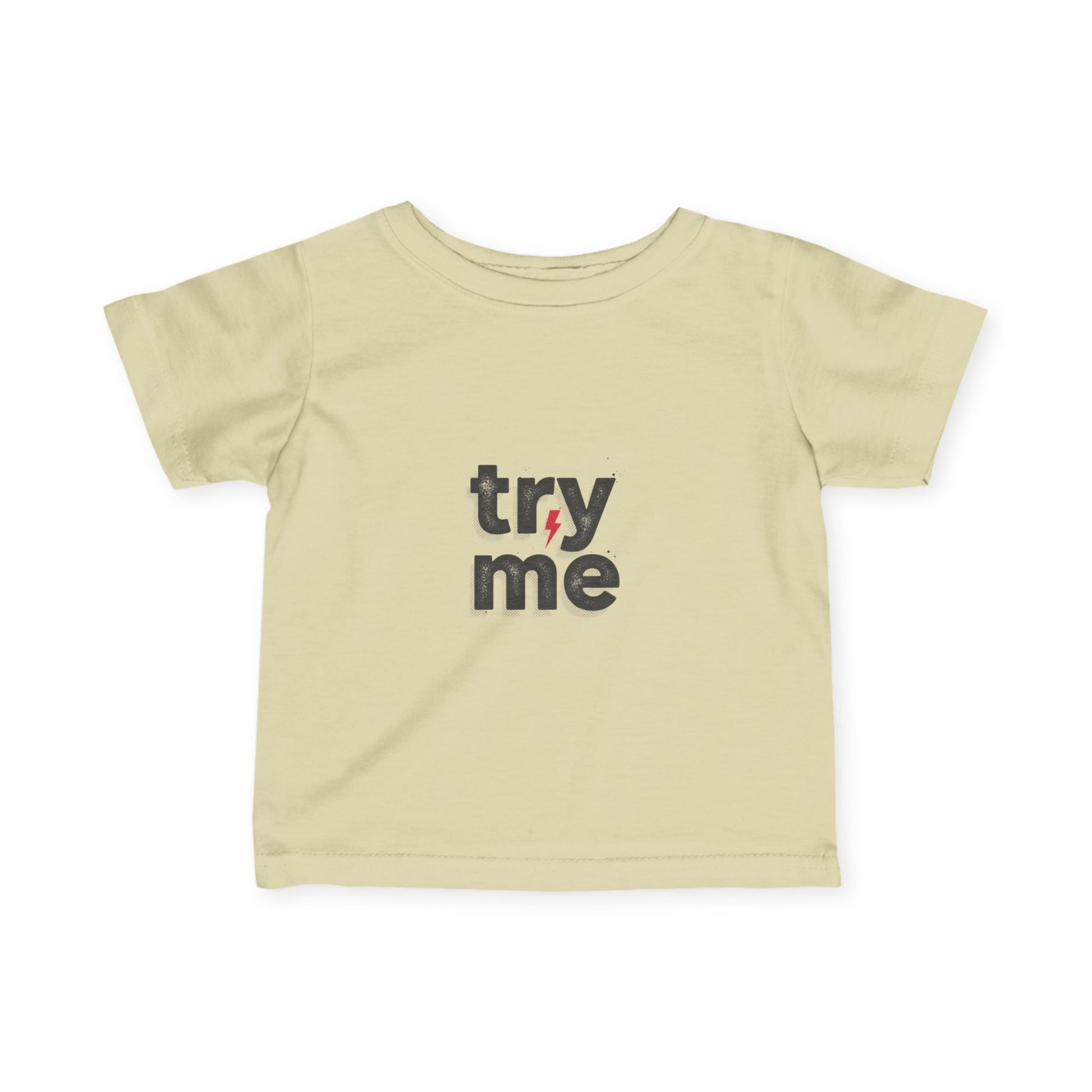 Infant Tee - "try me" Playful Graphic Baby Shirt