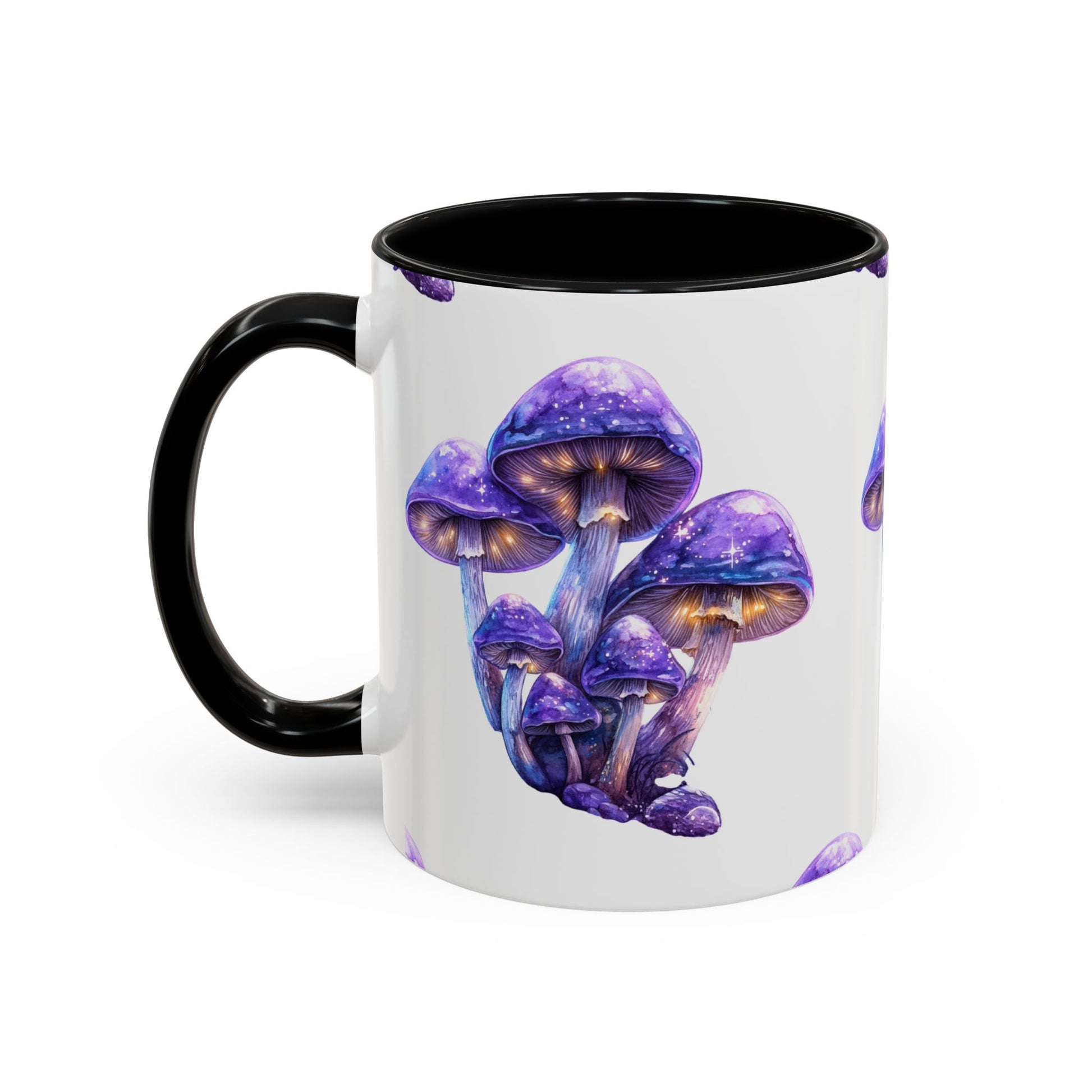 Mystical Mushroom Coffee Mug - Enchanting Purple Design for Nature Lovers