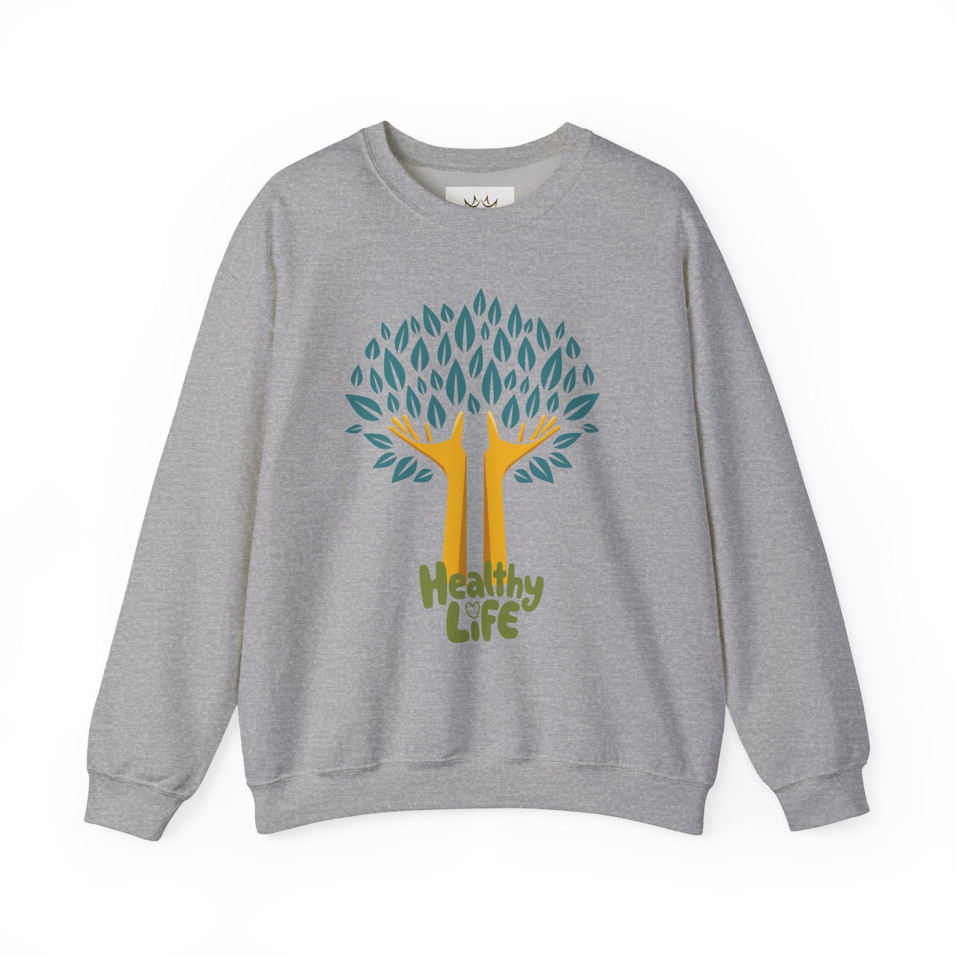 Healthy Life Tree Sweatshirt, Unisex Crewneck, Eco-Friendly Apparel, Gift for Nature Lovers
