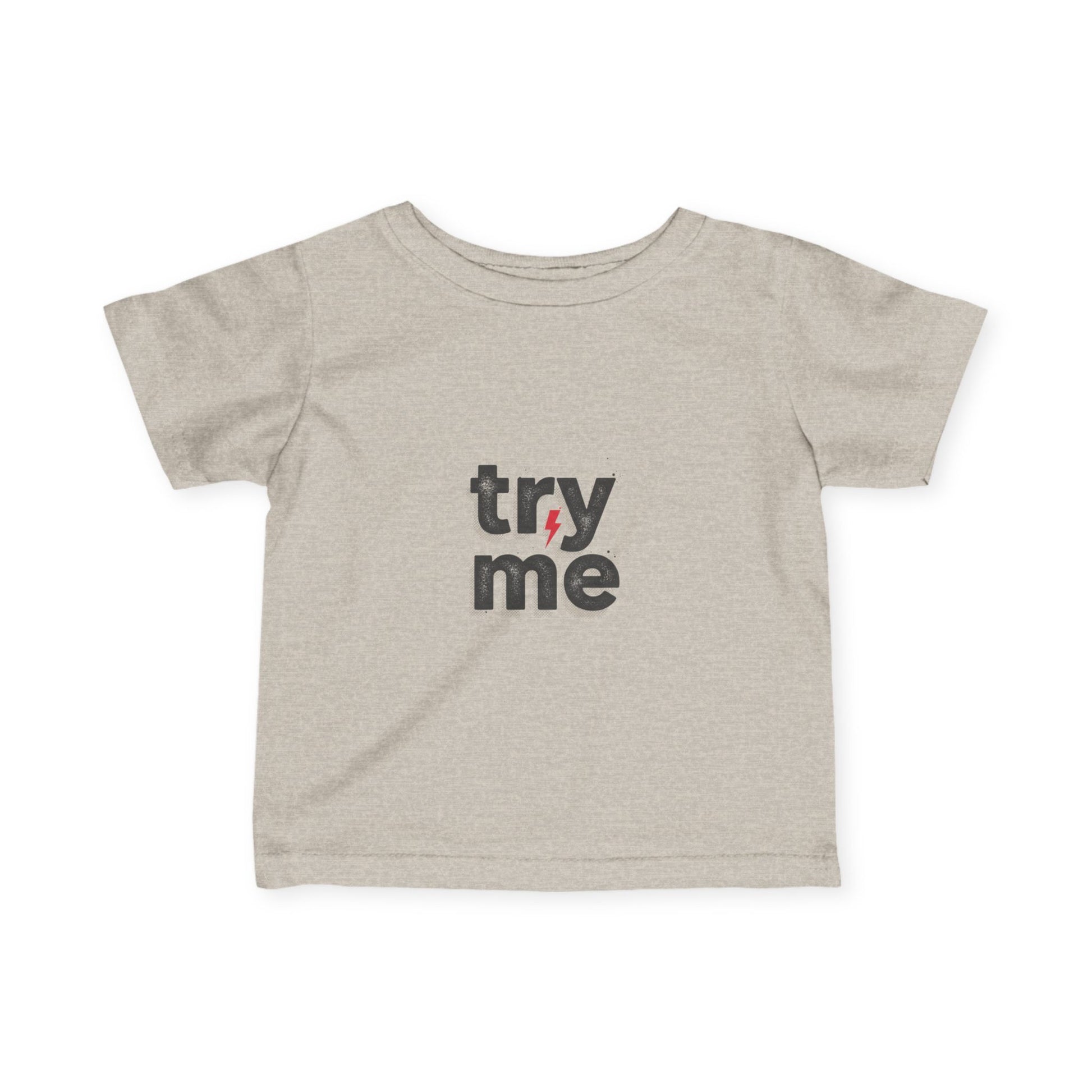 Infant Tee - "try me" Playful Graphic Baby Shirt