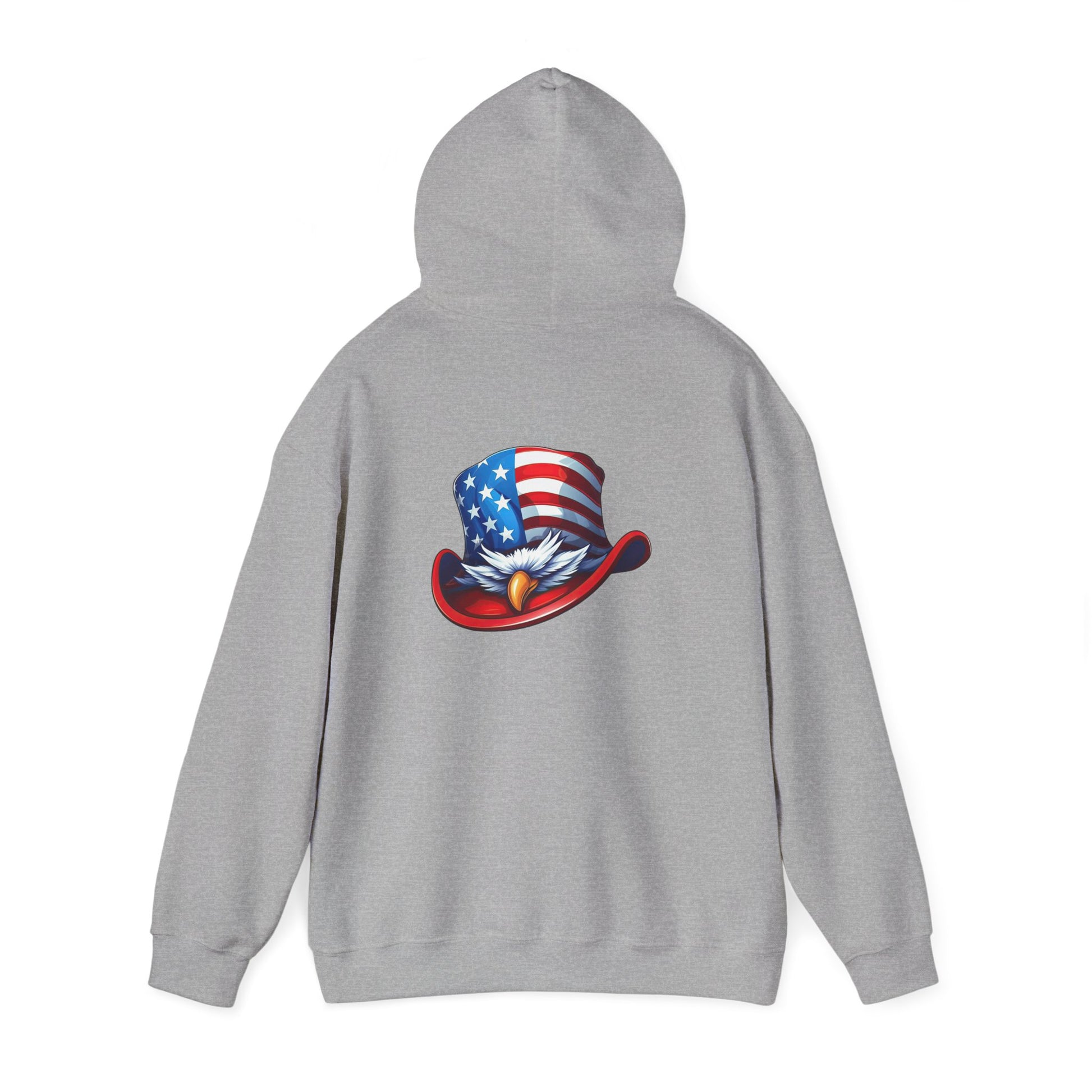 Patriotic Eagle Top Hat Hoodie — American Flag Bald Eagle Graphic Hoodie