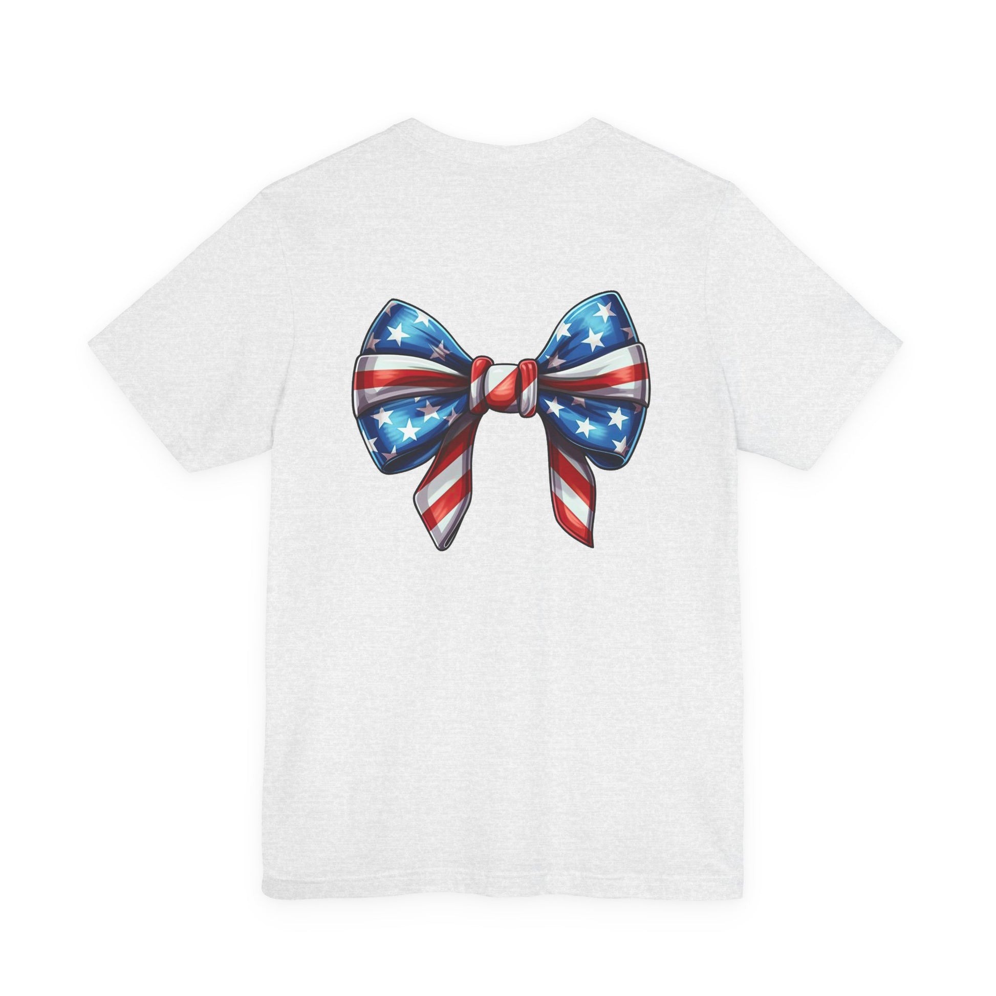 American Flag Bow T-Shirt — Patriotic 4th of July Tee