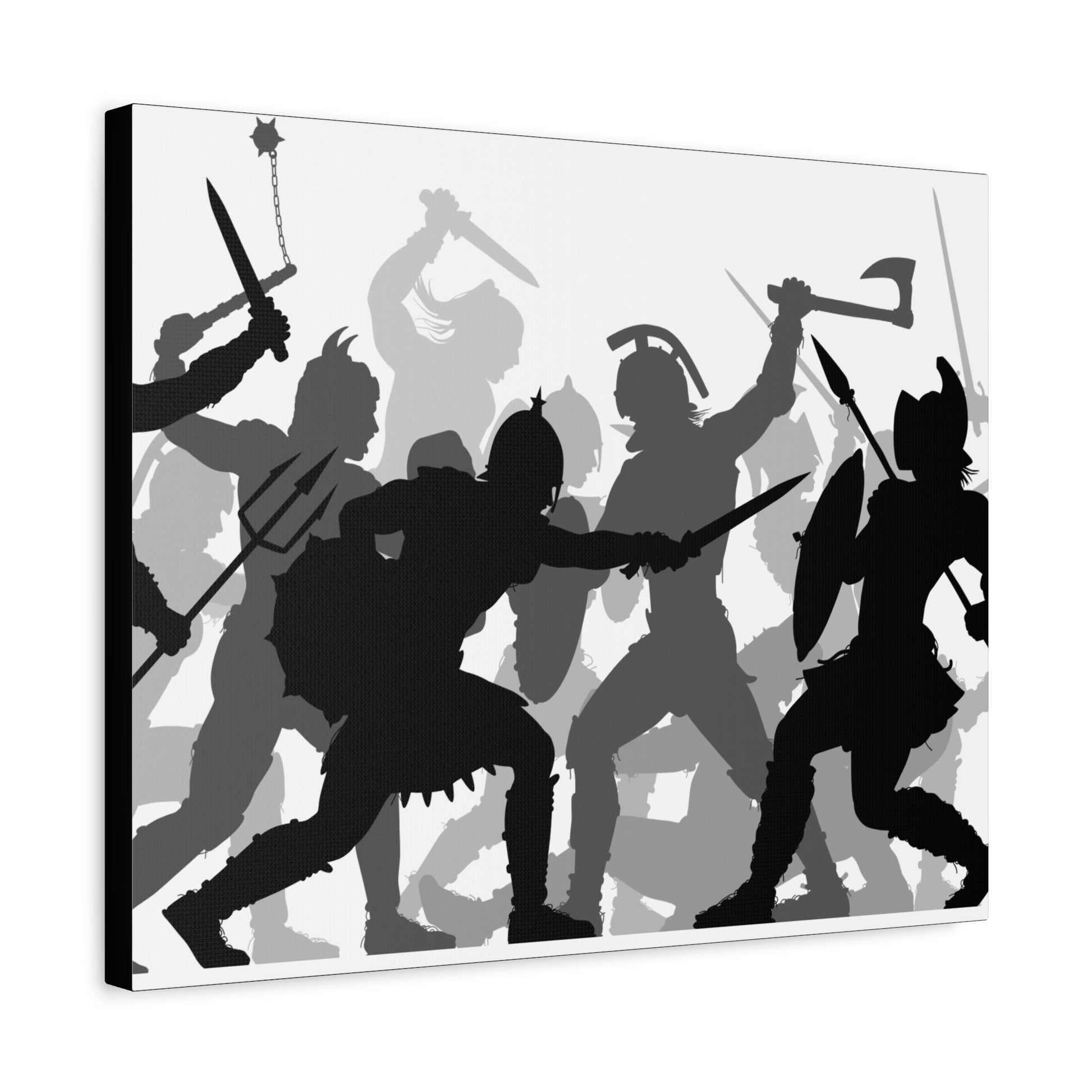 Epic Warrior Battle Matte Canvas Art, Home Decor, Wall Art, Gift for Men, Dramatic Art Decor
