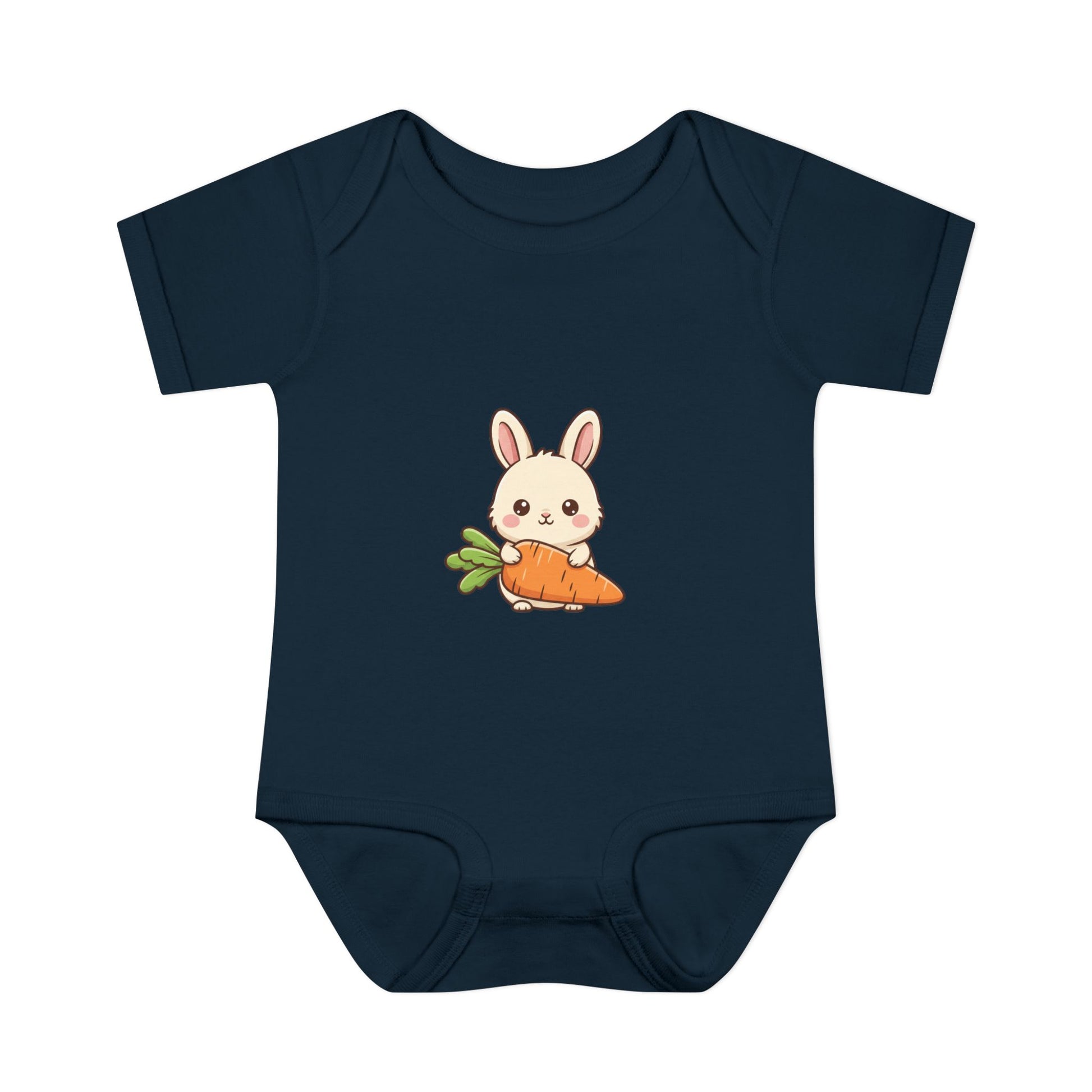 Baby Bodysuit — Cute Bunny with Carrot Infant Onesie
