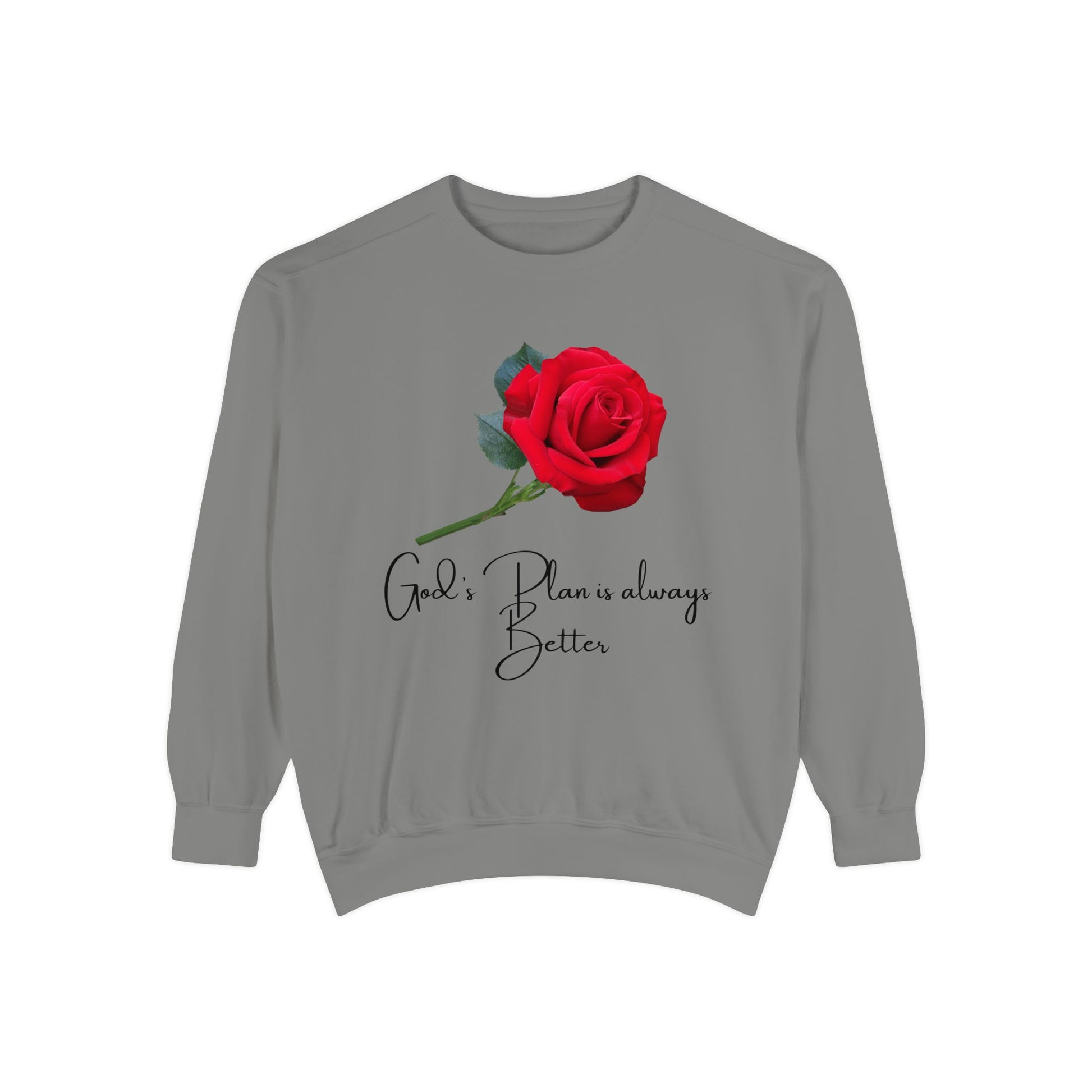 Rose Design Unisex Garment-Dyed Sweatshirt