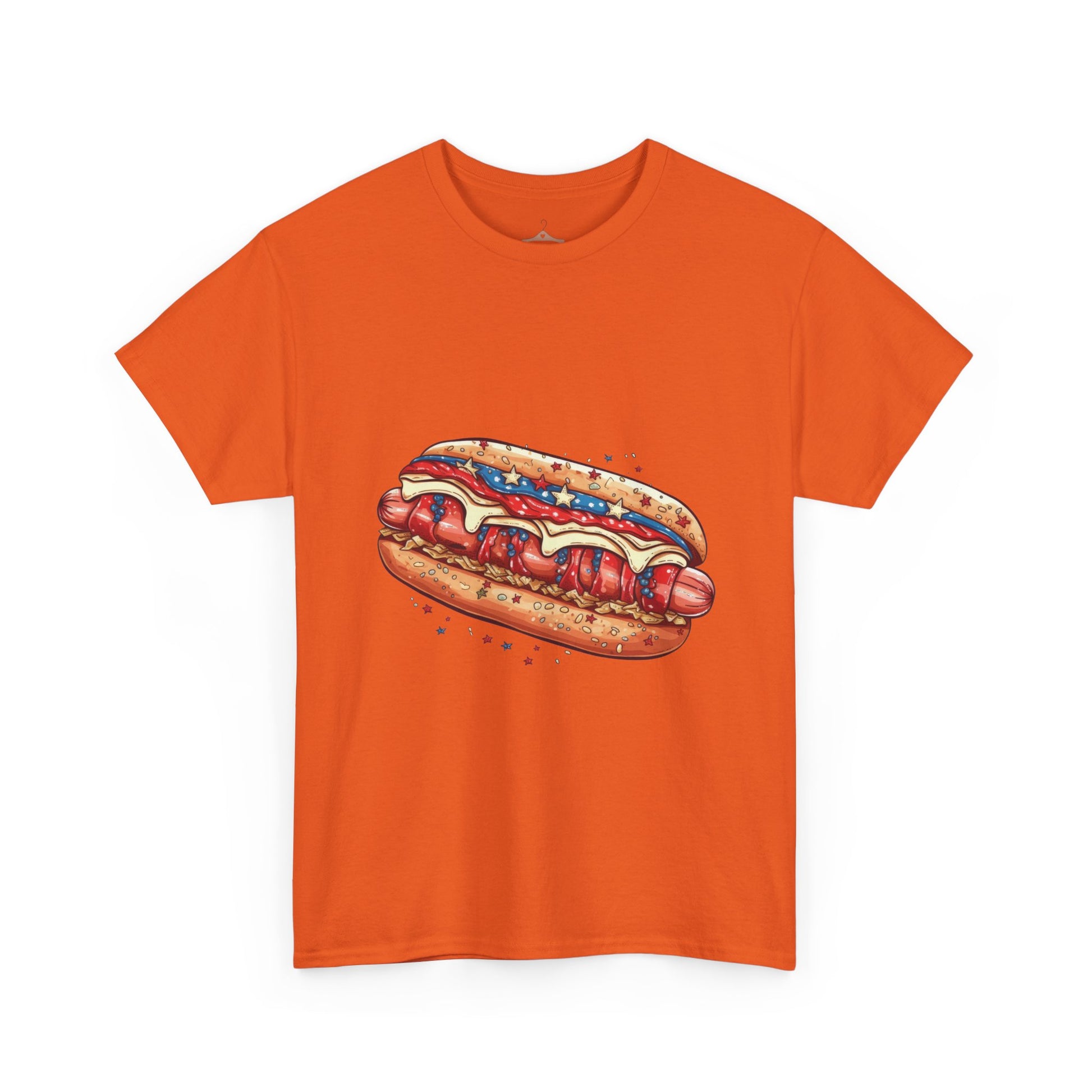 Hot Dog Illustration T-Shirt — Retro Ketchup & Mustard Food Tee