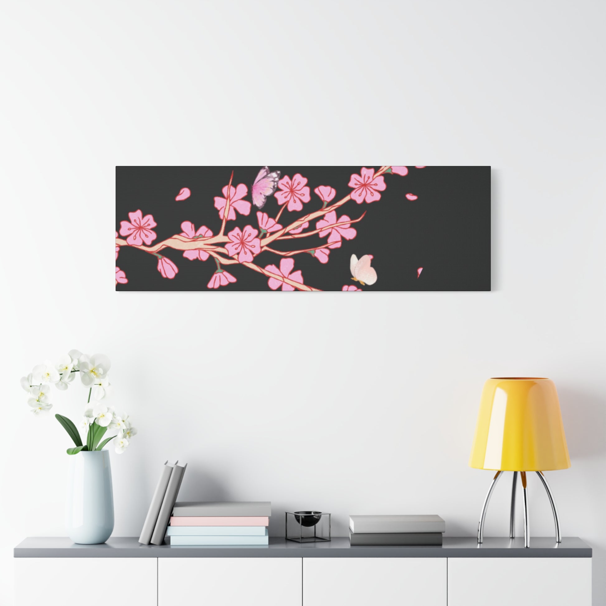 Canvas Wall Art - Spring Flower with Butterflies Home Decor