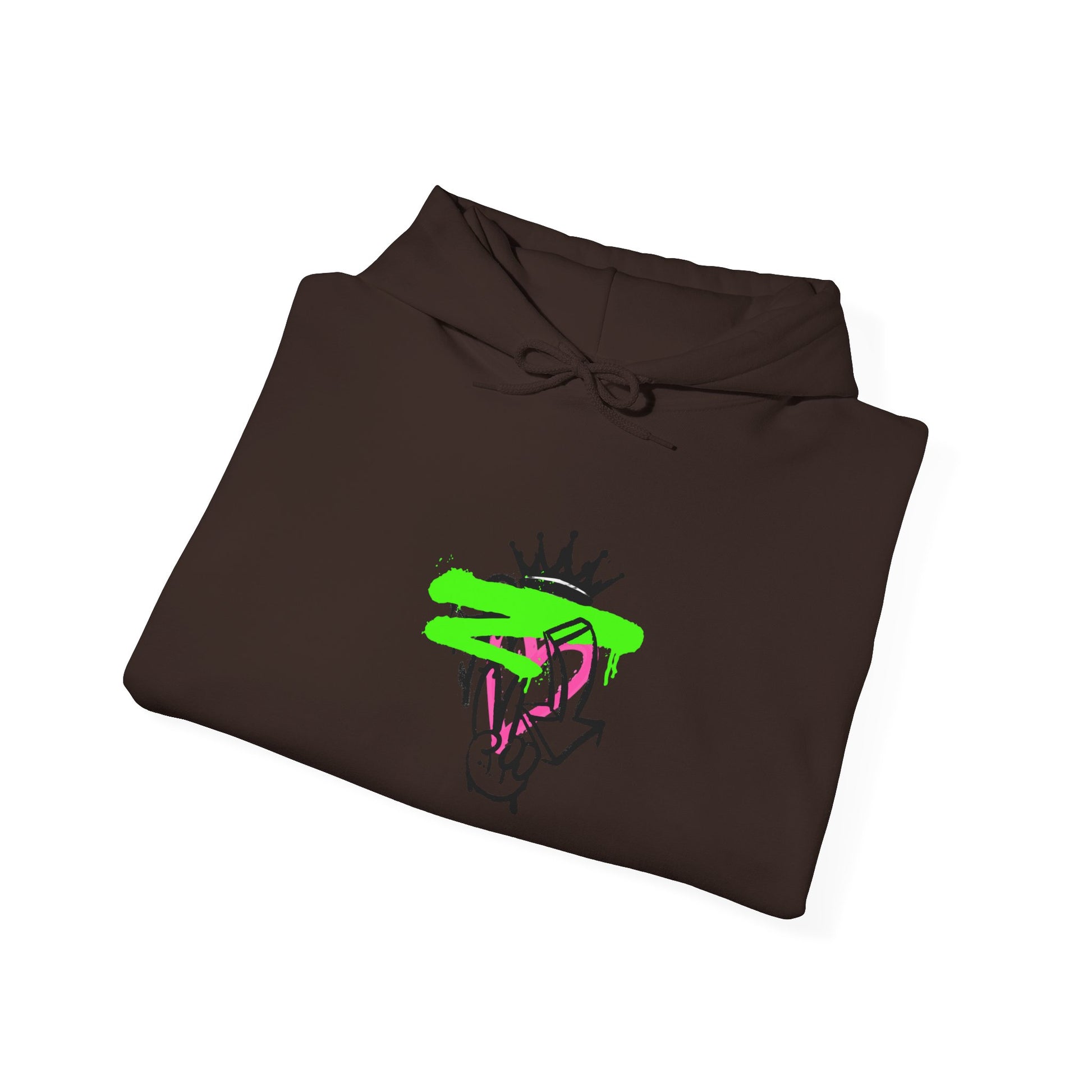 Crowned Snake Hoodie — Neon Green Graffiti Snake Pullover