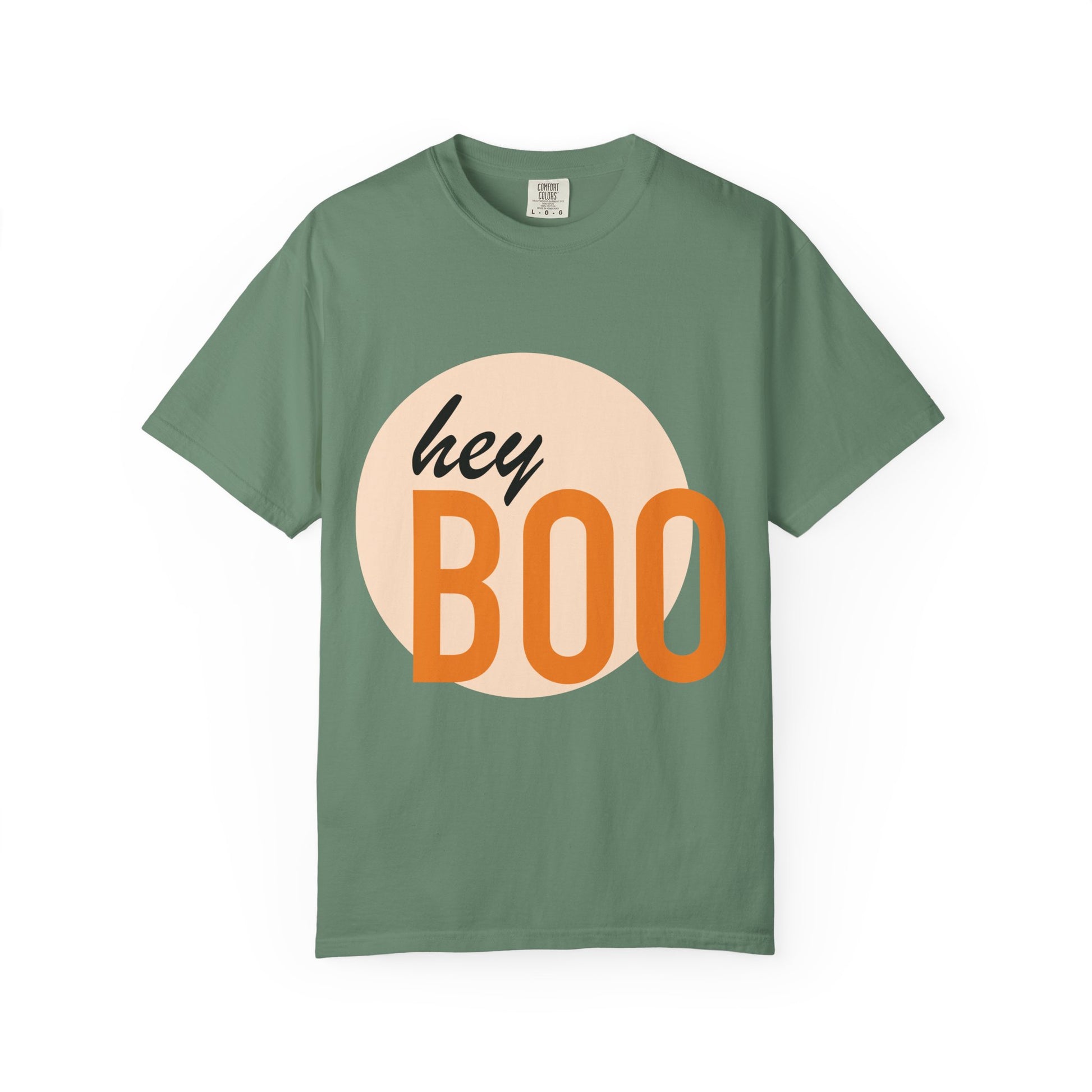 Hey Boo Unisex Garment-Dyed Trendy Graphic Tee