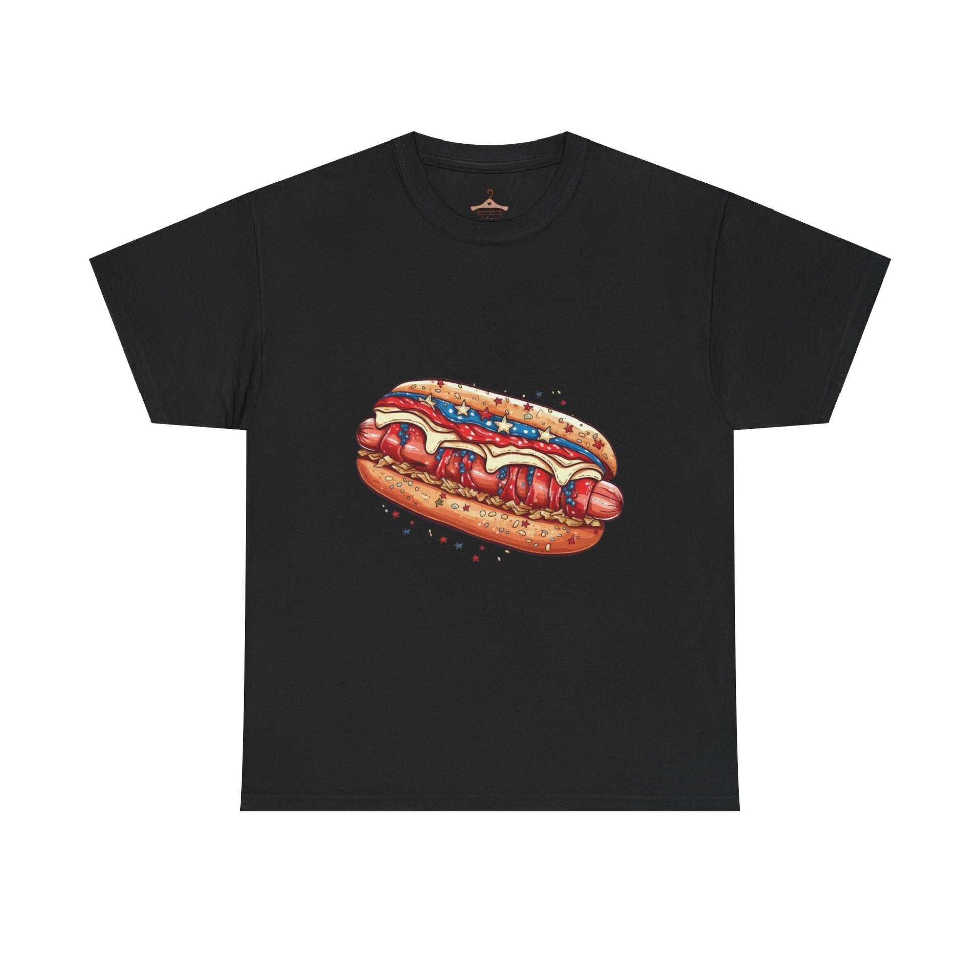 Hot Dog Illustration T-Shirt — Retro Ketchup & Mustard Food Tee