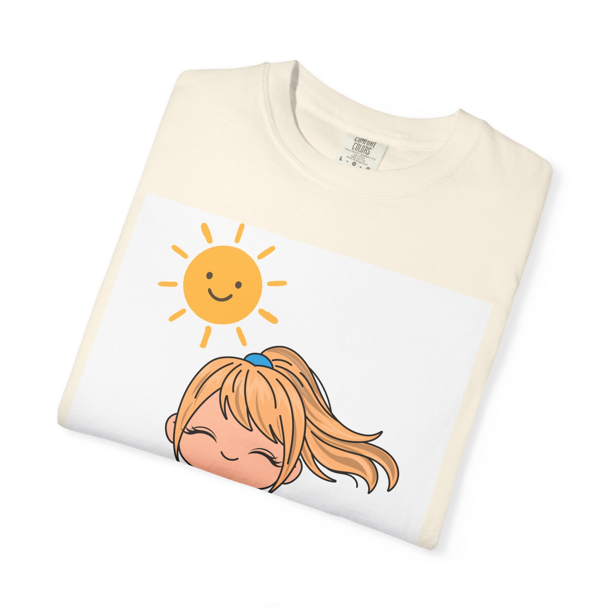 Cute Girl in Swimsuit T-Shirt — Sunny Beach Cartoon Tee