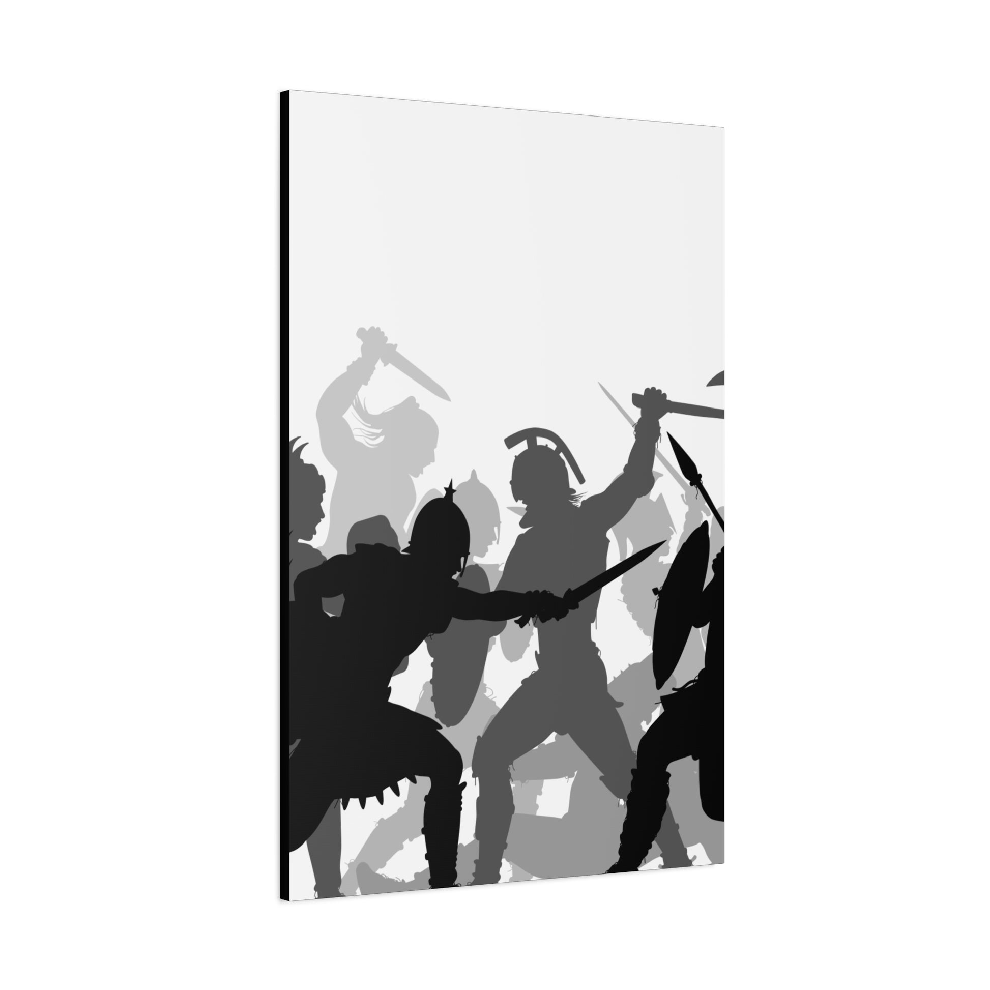 Epic Warrior Battle Matte Canvas Art, Home Decor, Wall Art, Gift for Men, Dramatic Art Decor