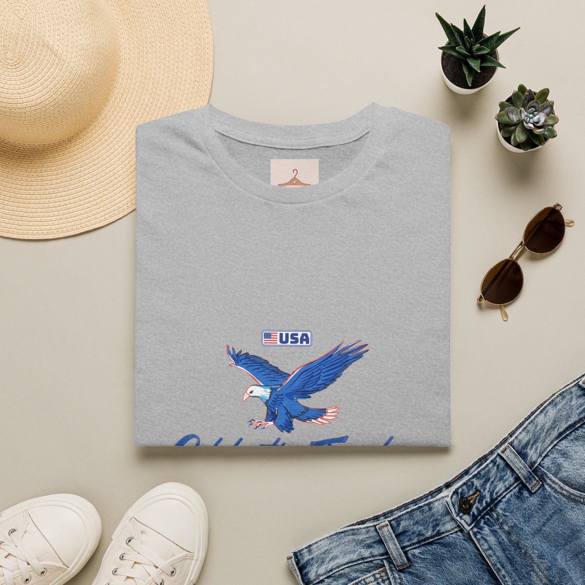 Patriotic Eagle T-Shirt — "Celebrating Freedom" USA Graphic Tee