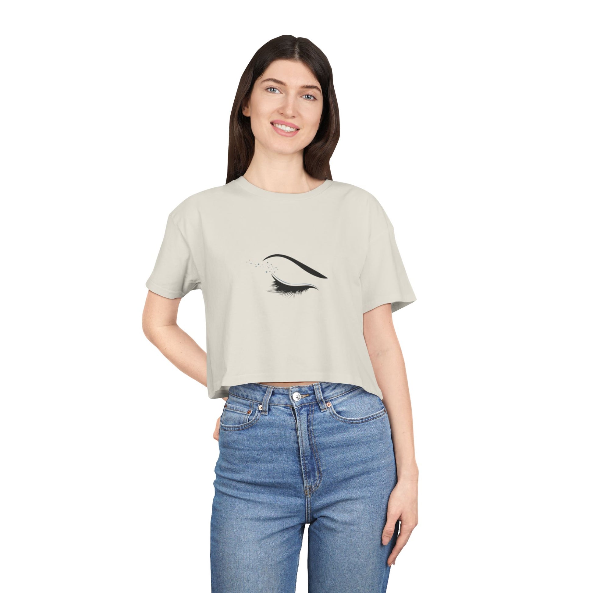 Eyelash & Brow Minimalist Women's Crop Tee